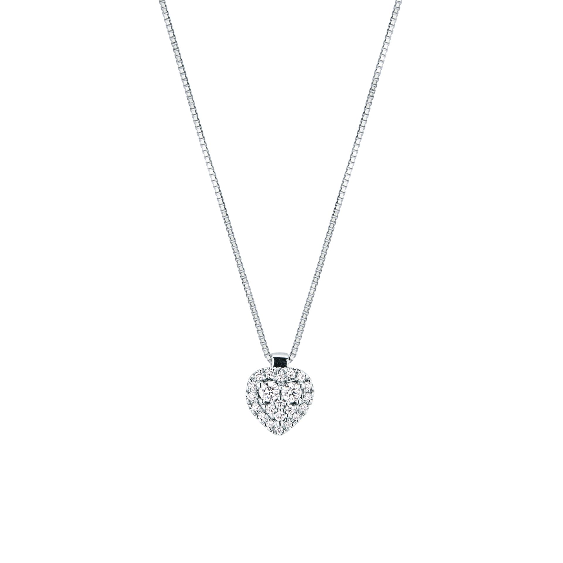 Collar con diamante en oro blanco