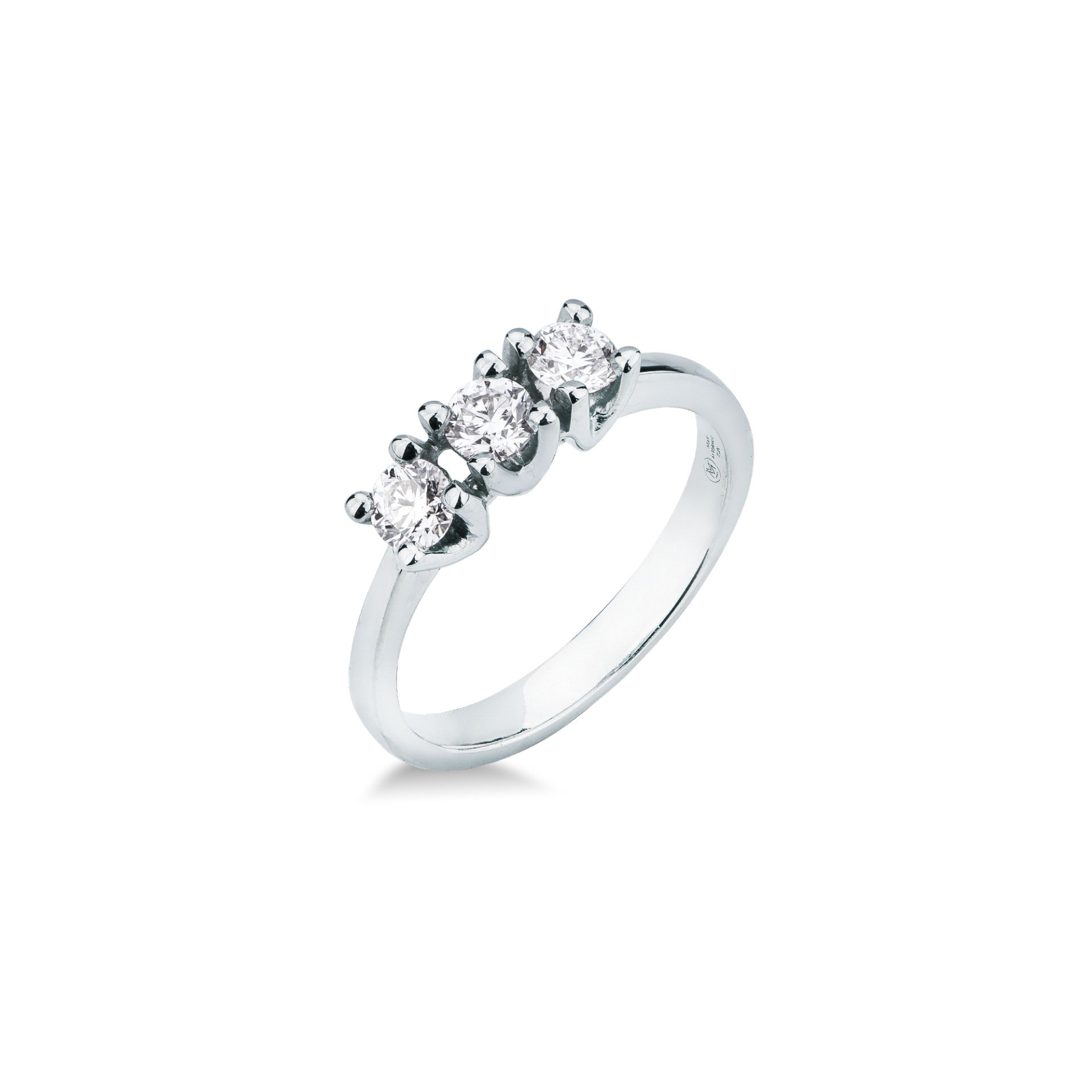 Anillo con diamante en oro blanco