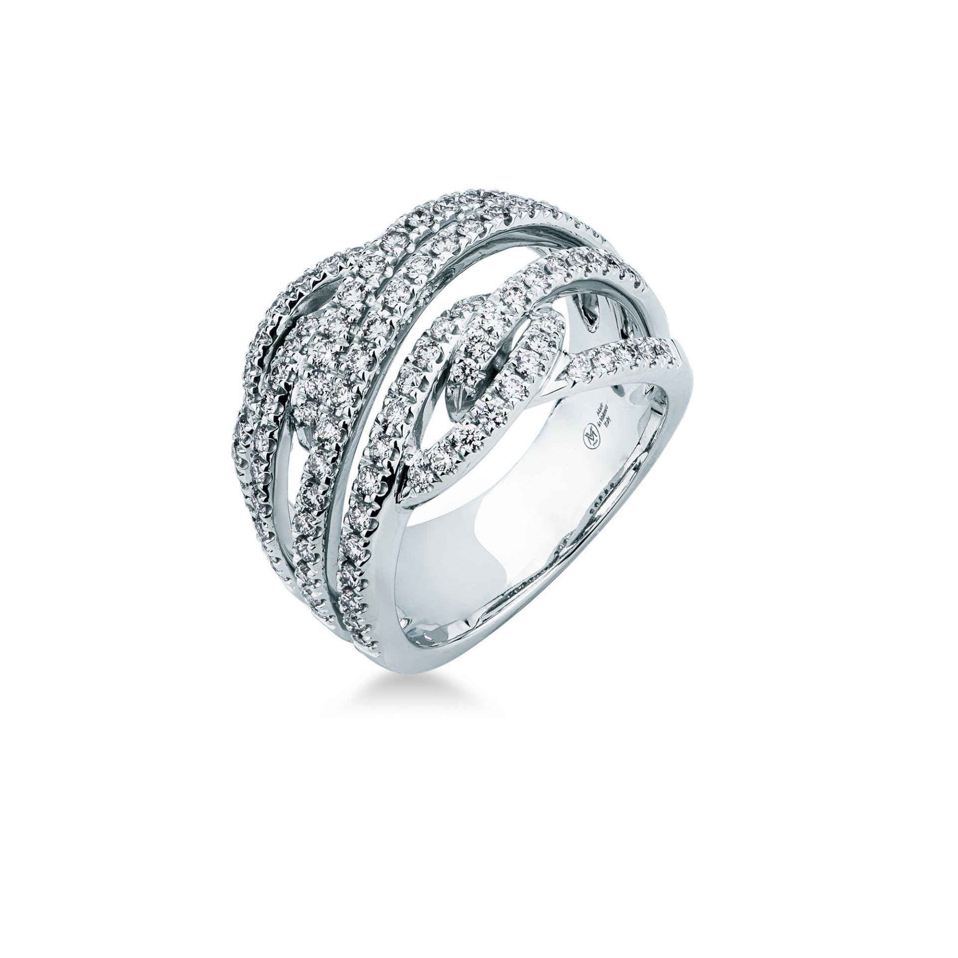 Anillo con diamante en oro blanco