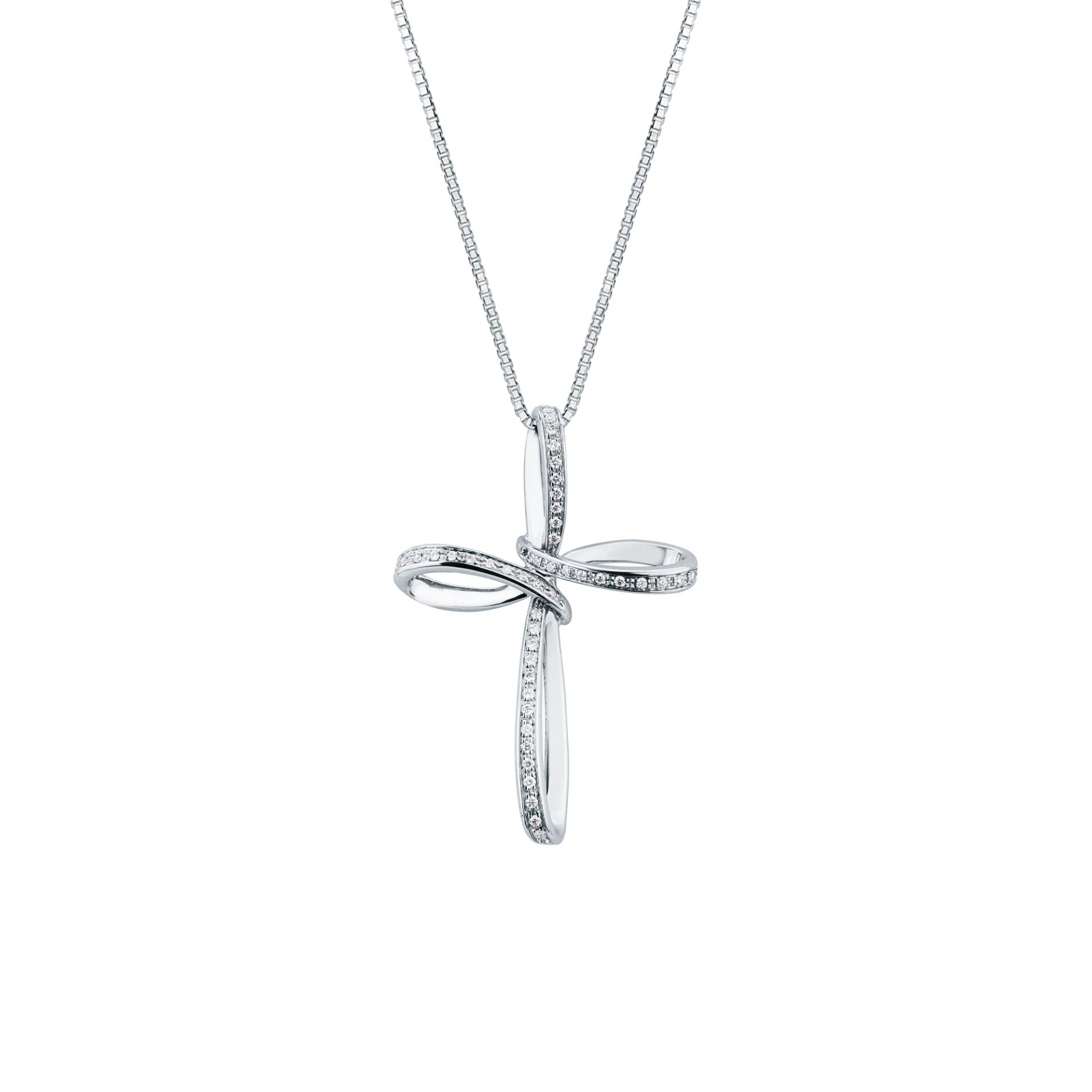 Collar con diamante en oro blanco
