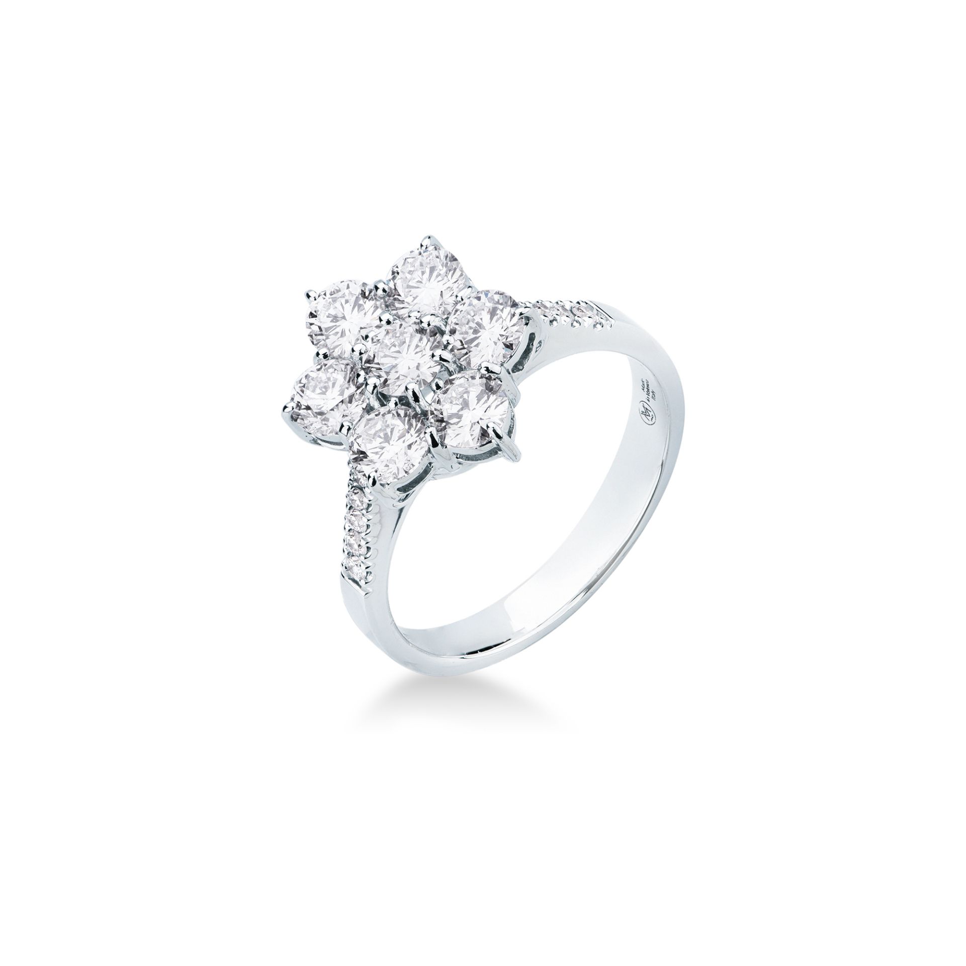 Anillo con diamante en oro blanco