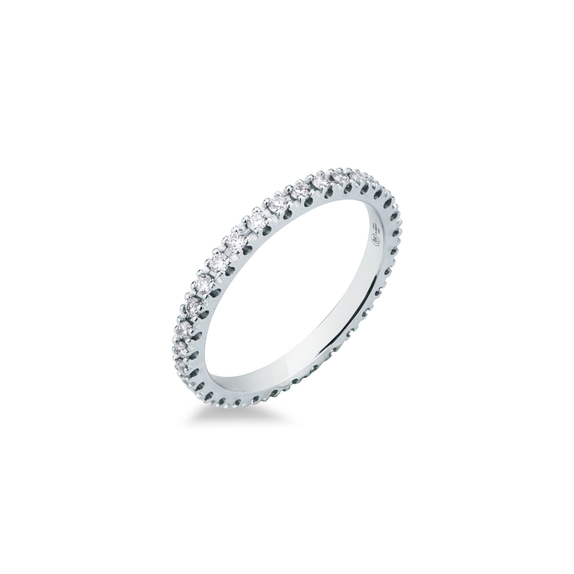 Anillo con diamante en oro blanco