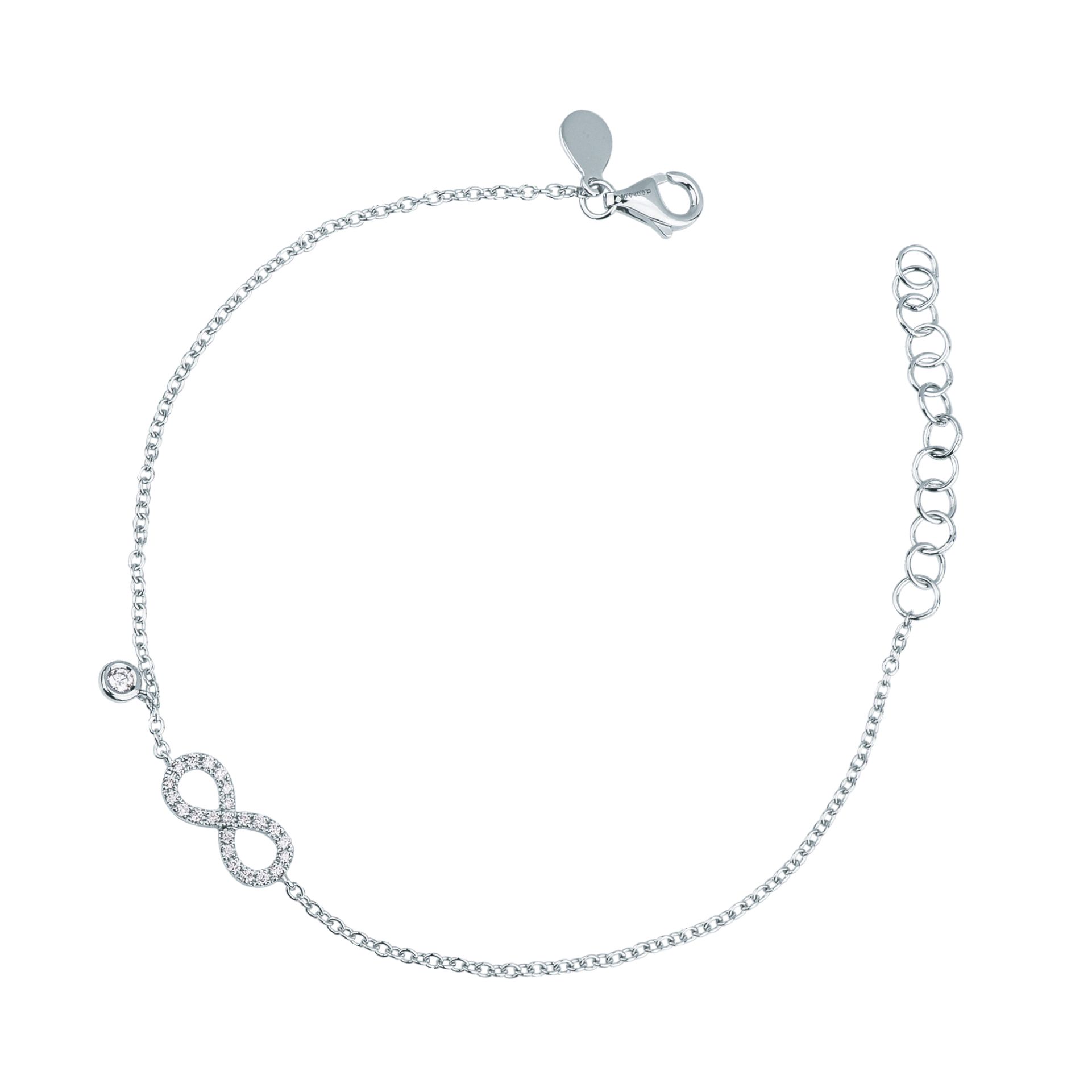 Pulsera con diamante en oro blanco