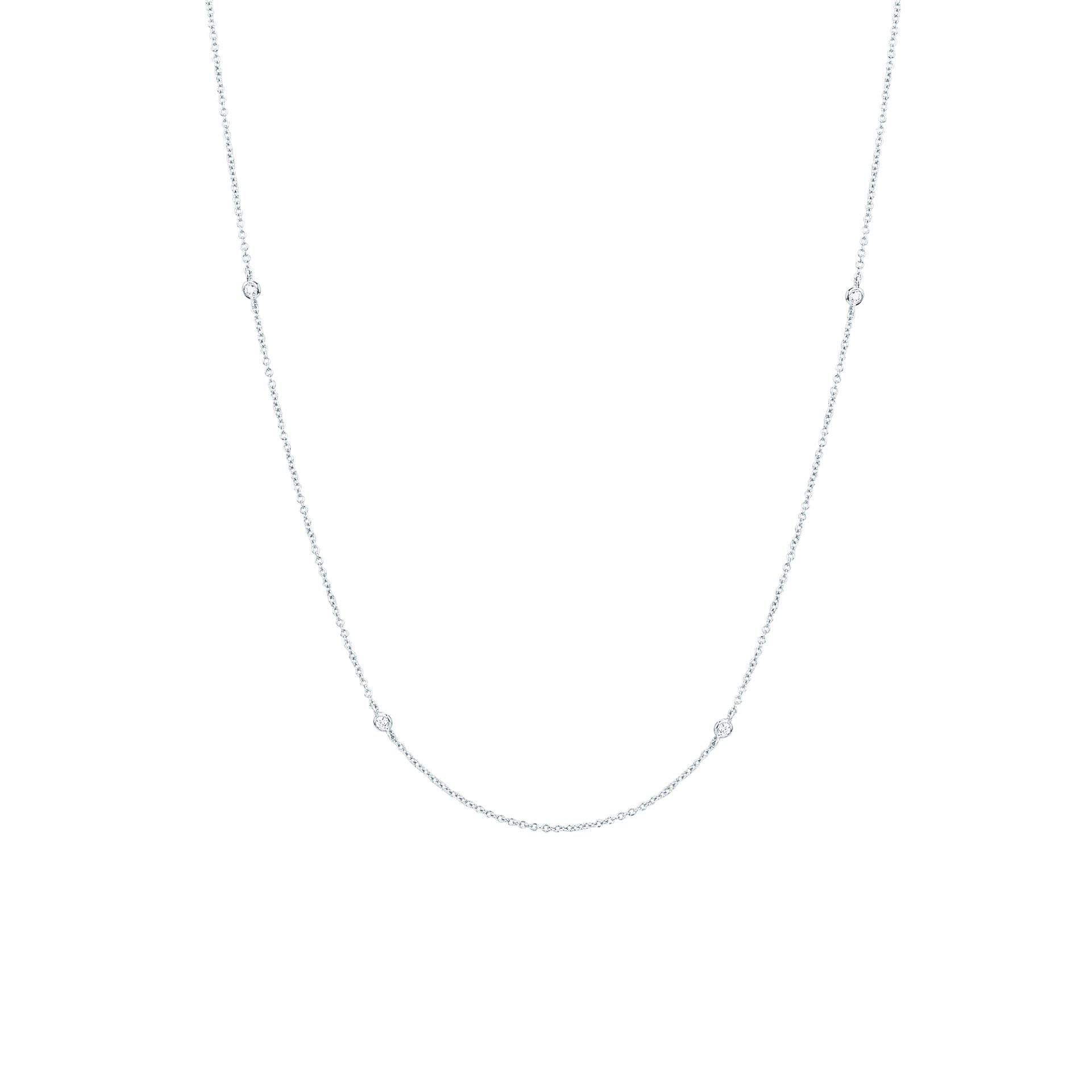 Collar con diamante en oro blanco
