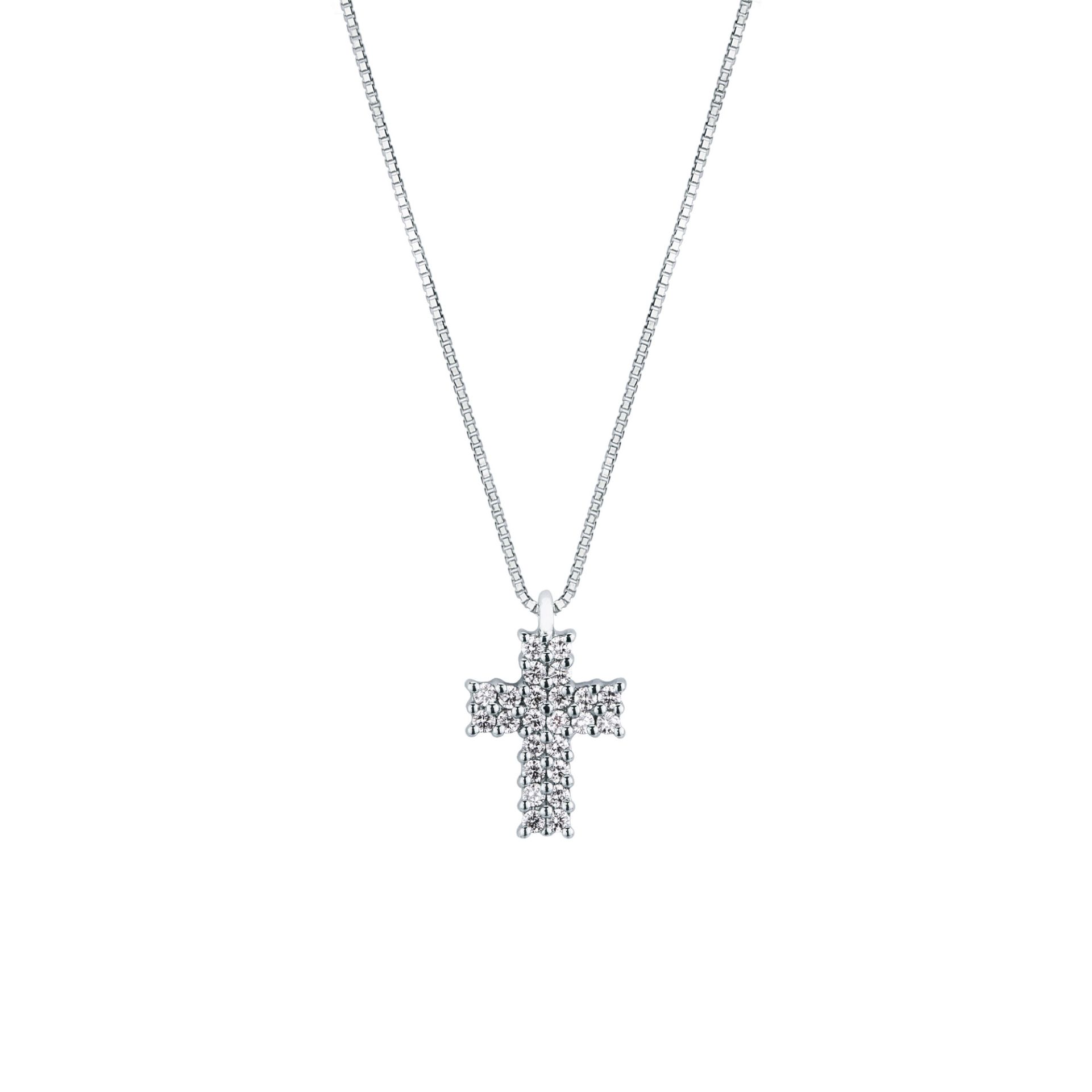 Collar con diamante en oro blanco