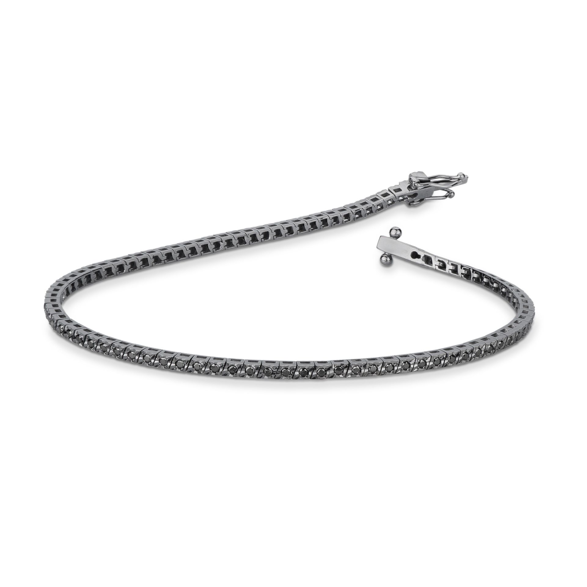 Pulsera para hombre en oro blanco con diamante negro