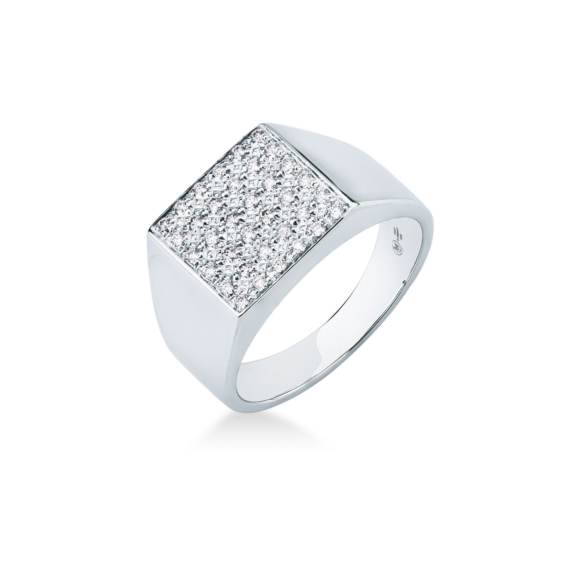 Anillo con diamante en oro blanco