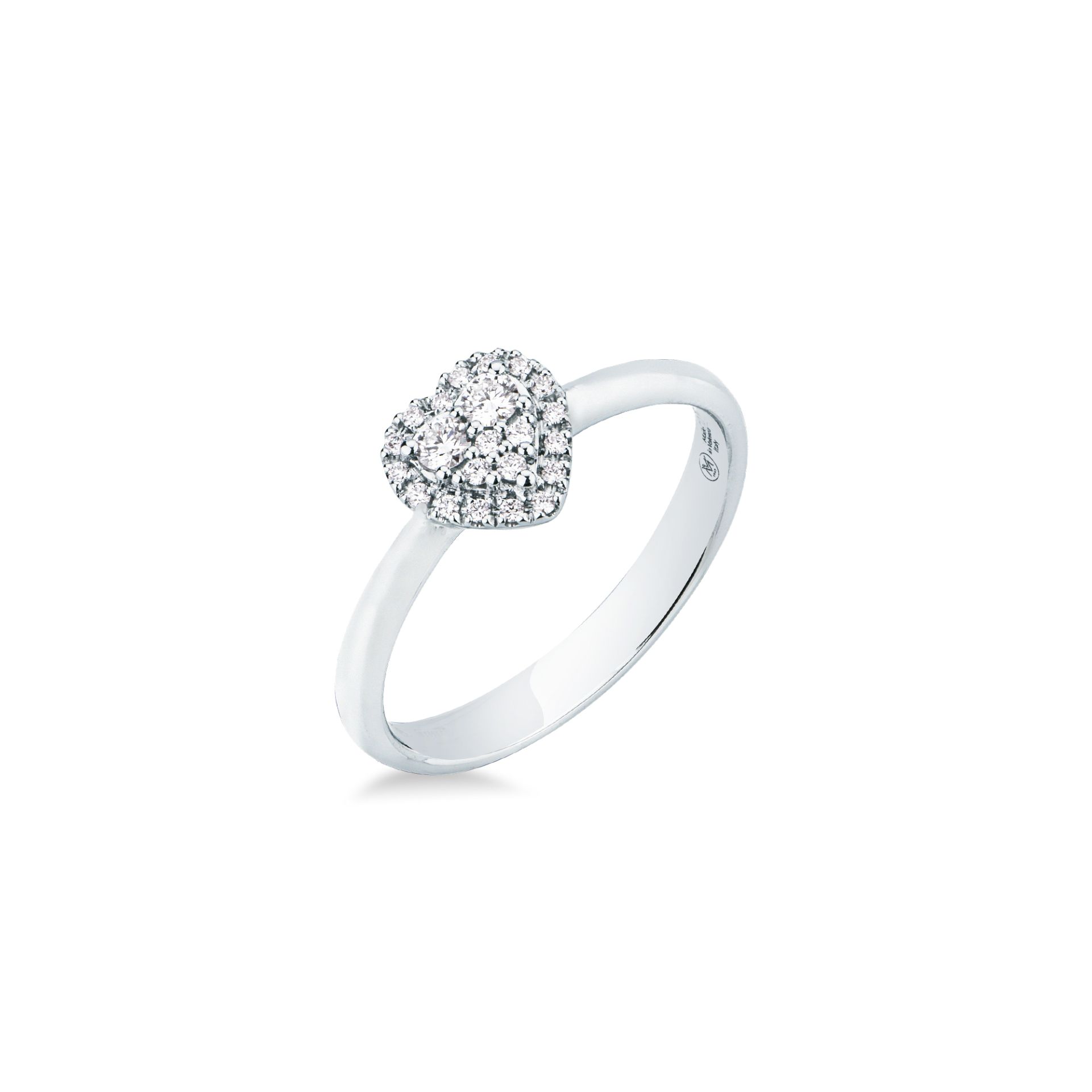 Anillo con diamante en oro blanco