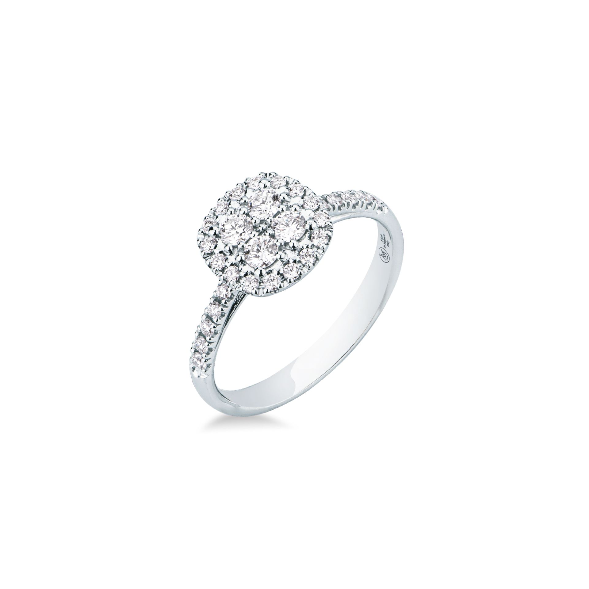 Anillo con diamante en oro blanco