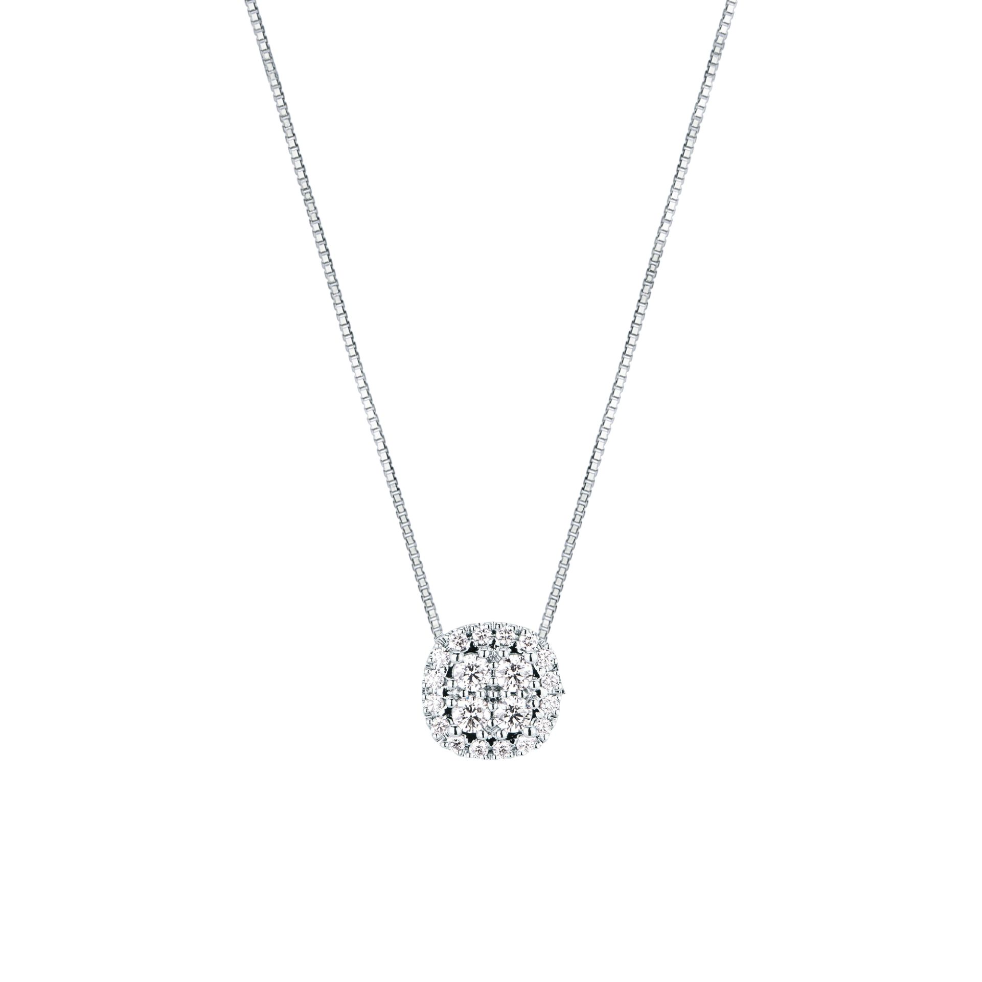 Collar con diamante en oro blanco