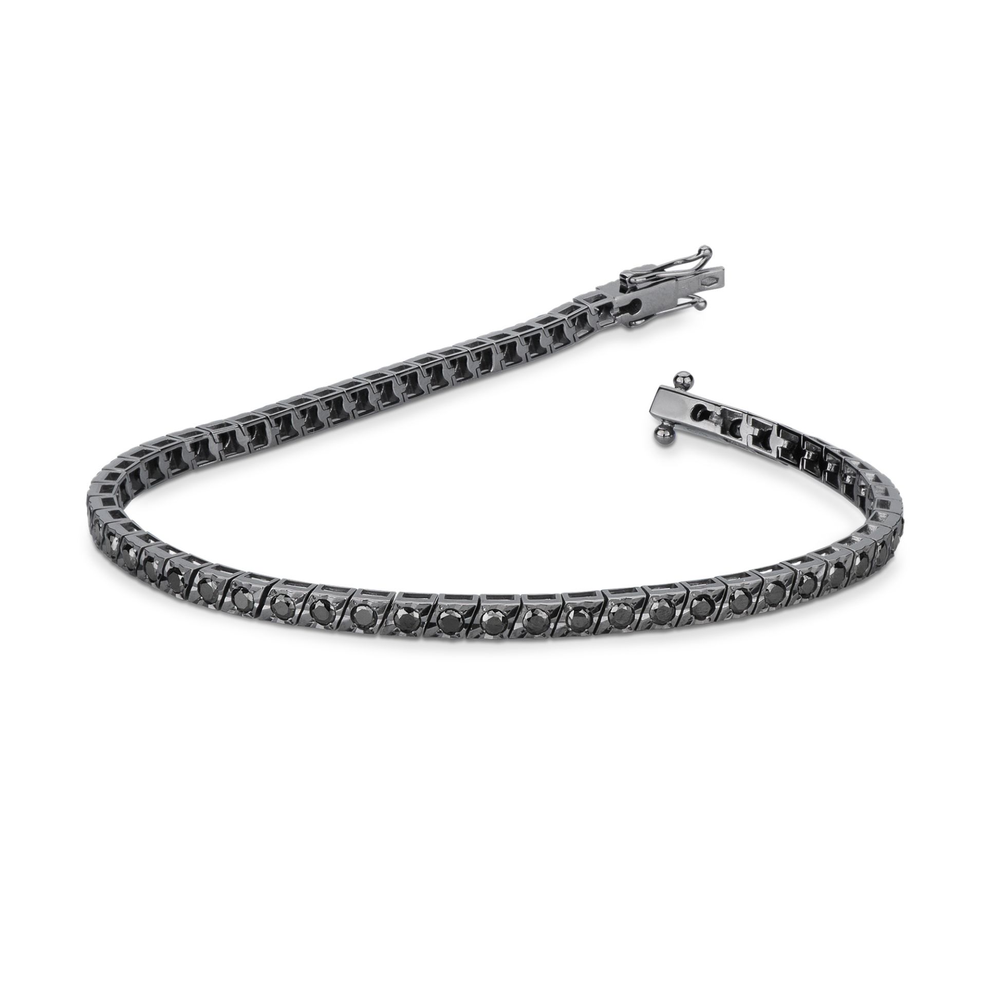 Pulsera para hombre en oro blanco con diamante negro