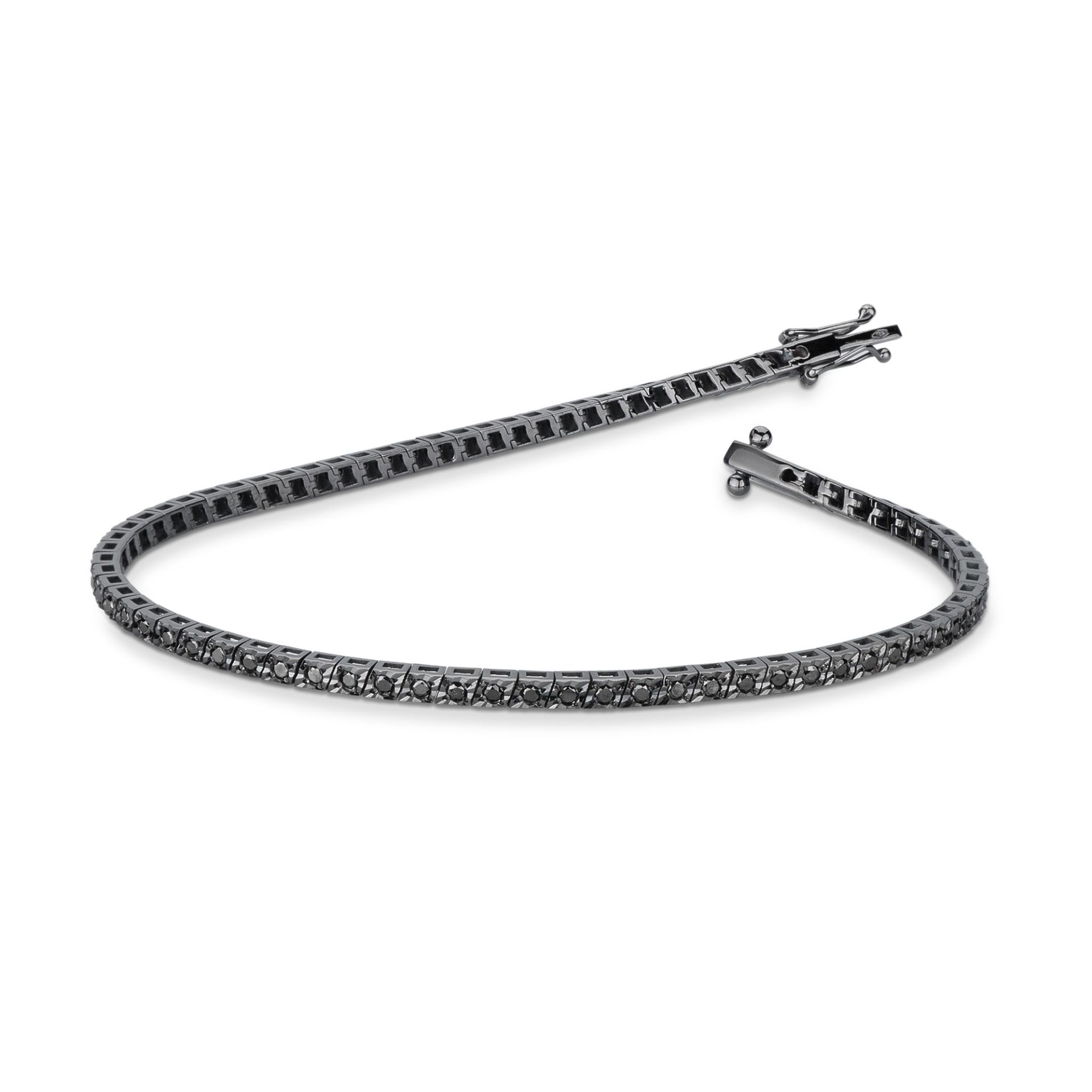 Pulsera para hombre en oro blanco con diamante negro