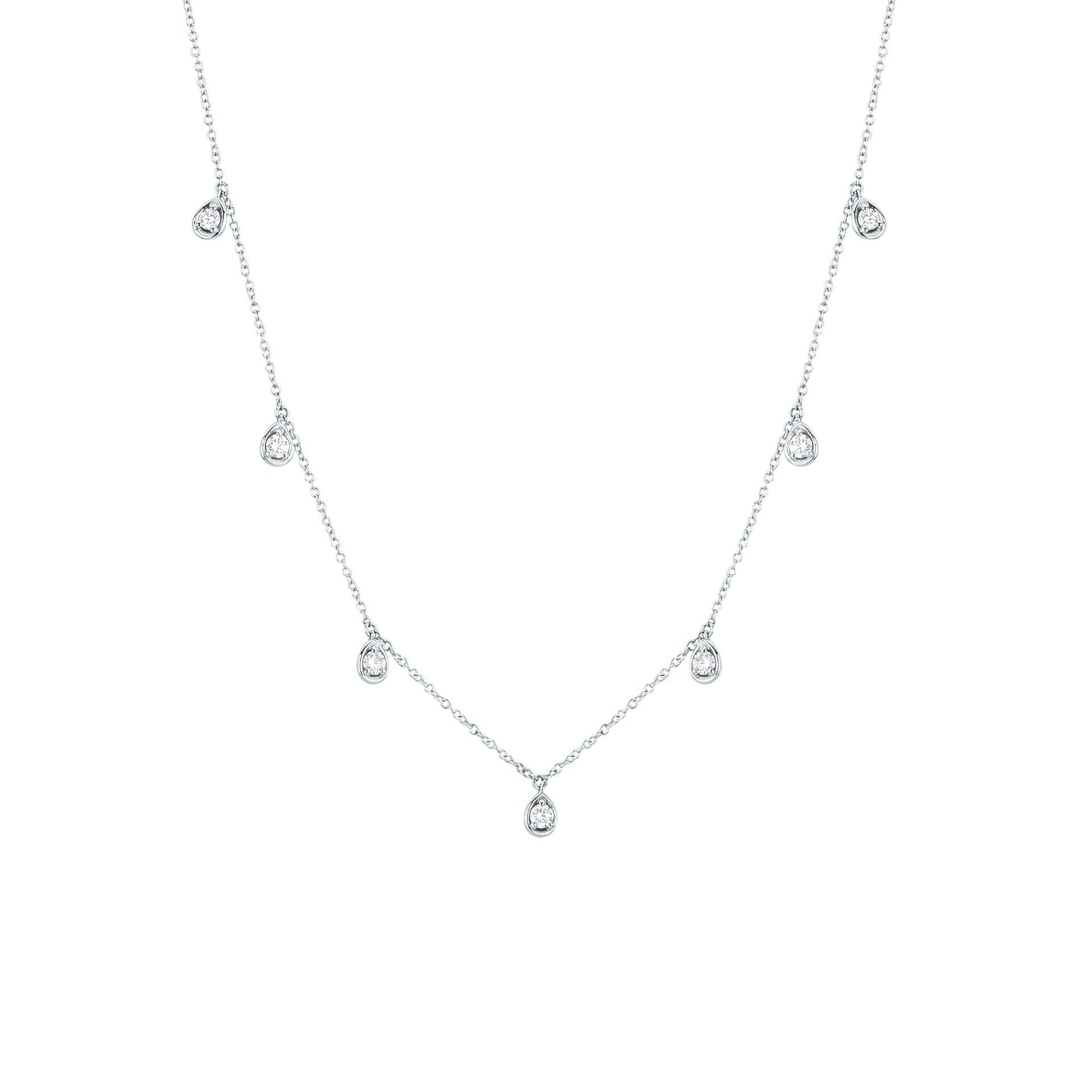 Necklace with diamond in white gold