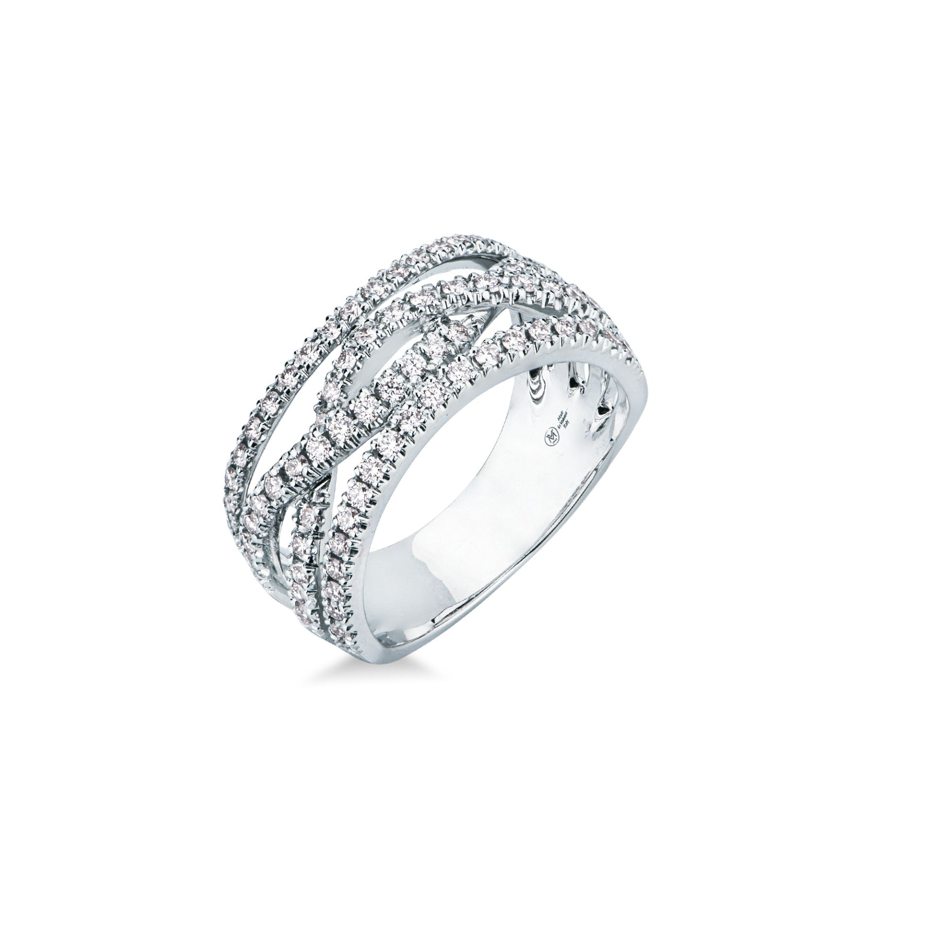 Anillo con diamante en oro blanco