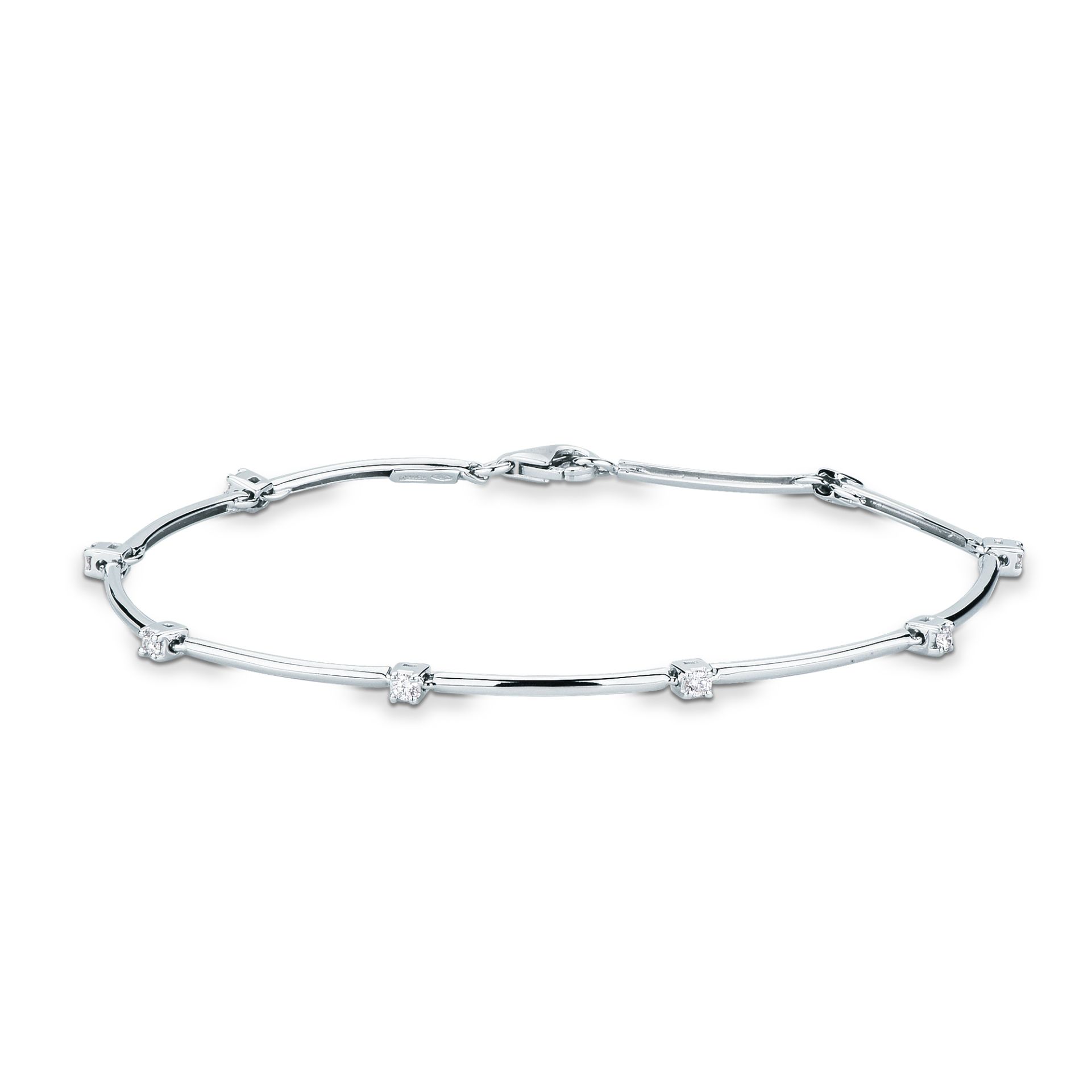 Pulsera con diamante en oro blanco