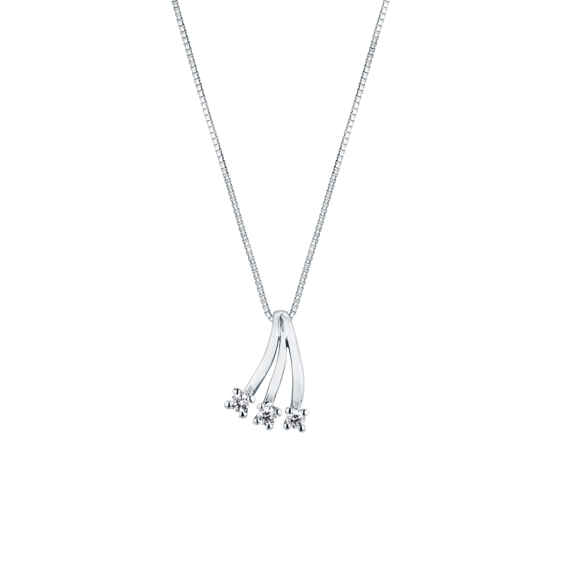 Necklace with diamond in white gold
