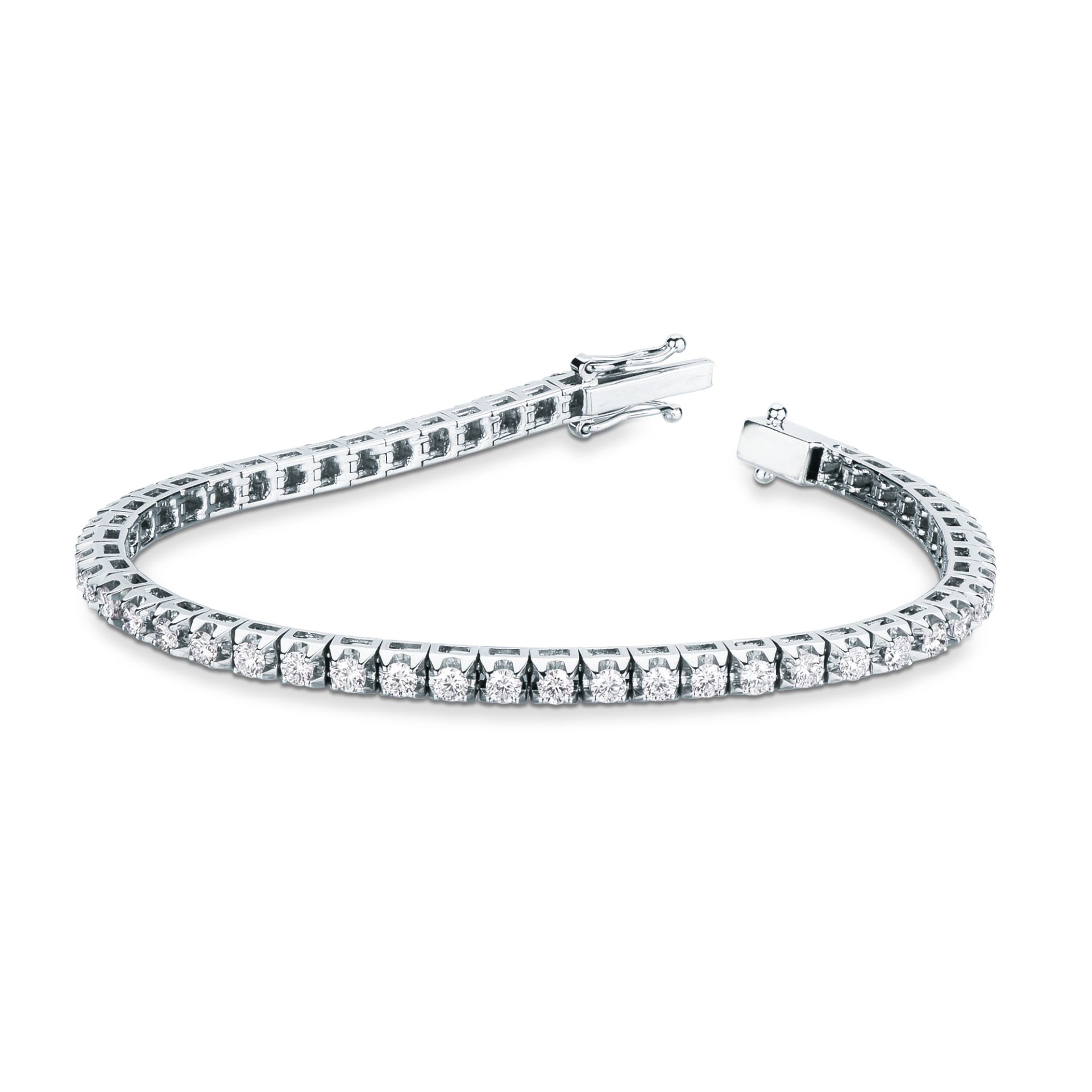 Pulsera con diamante en oro blanco