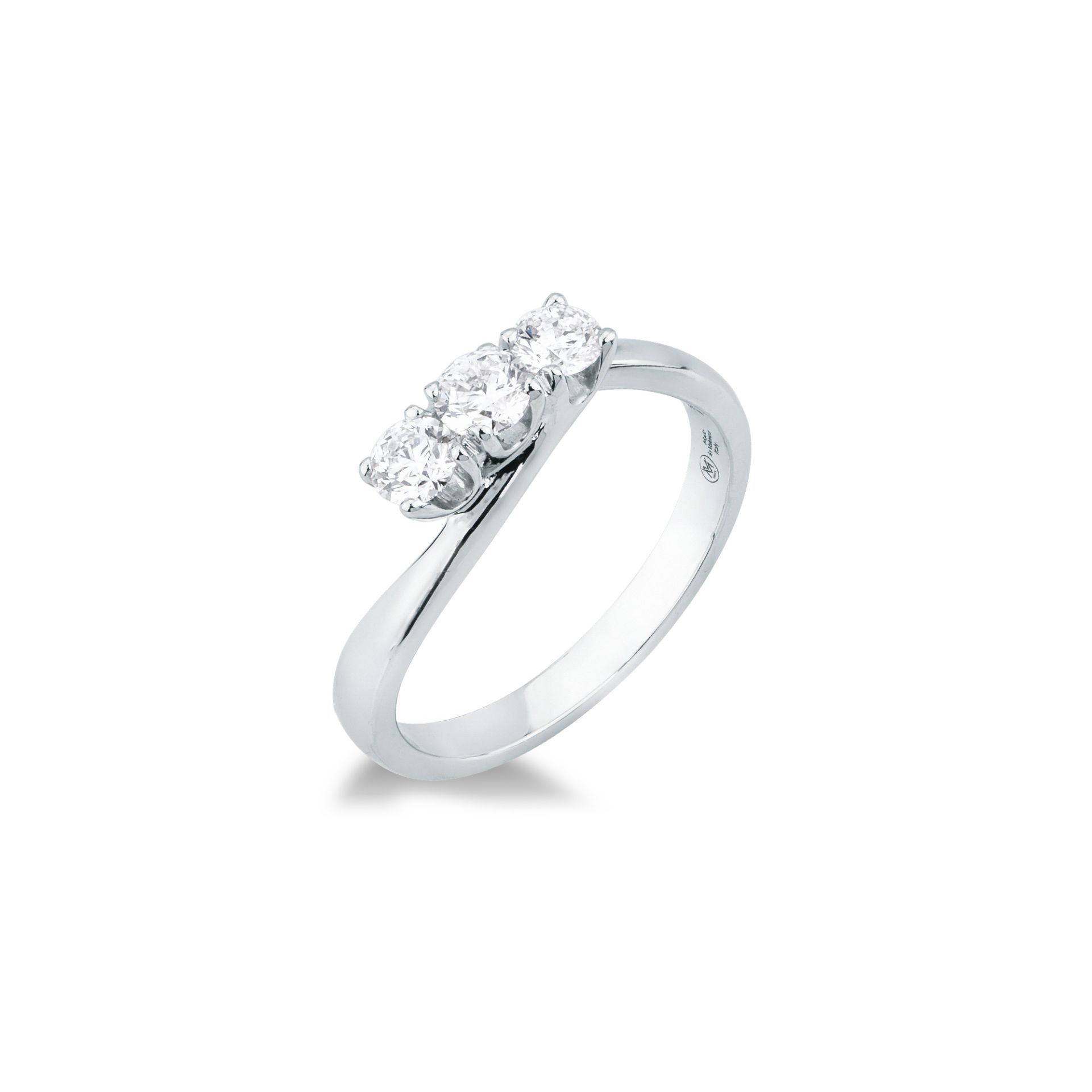 Anillo con diamante en oro blanco
