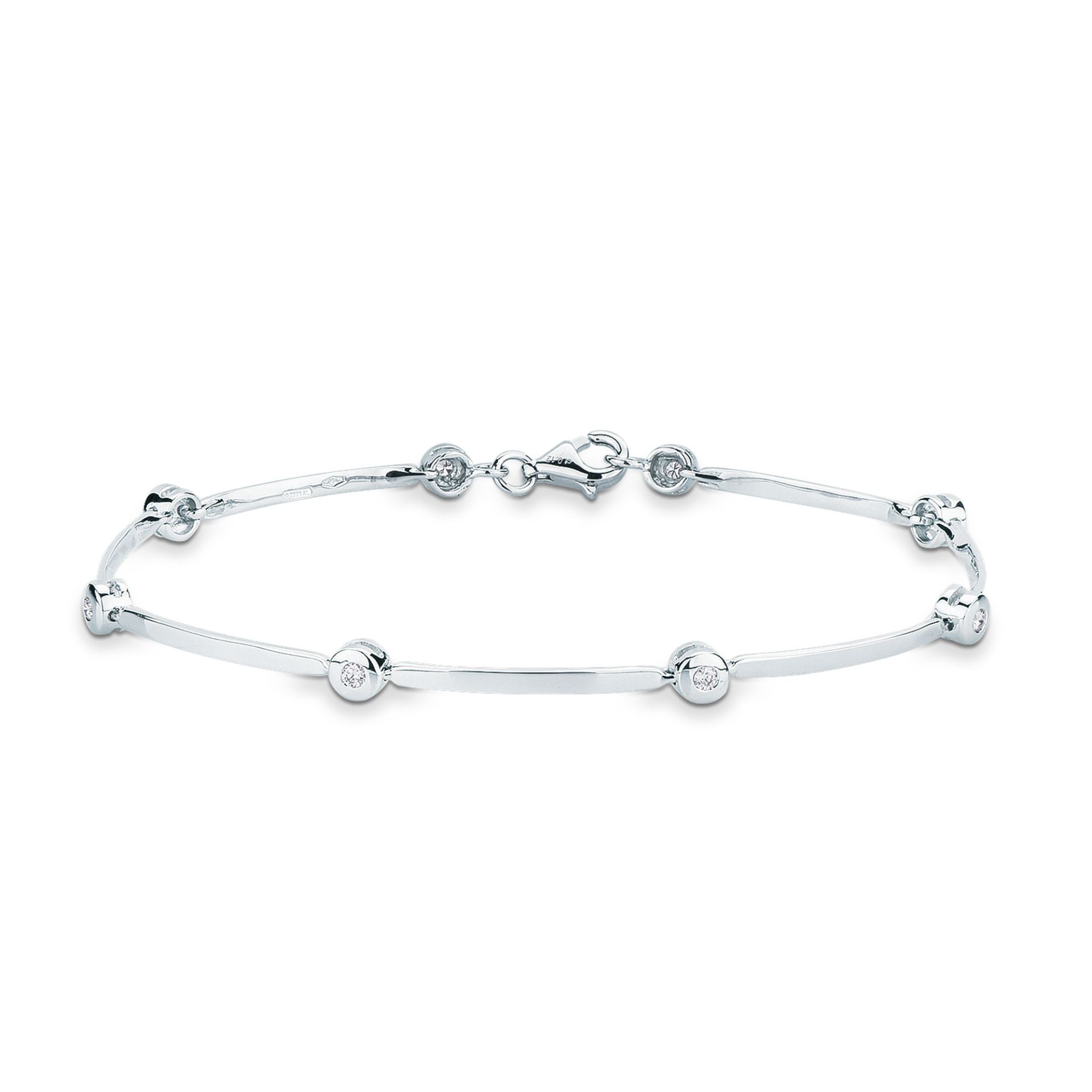 Pulsera con diamante en oro blanco