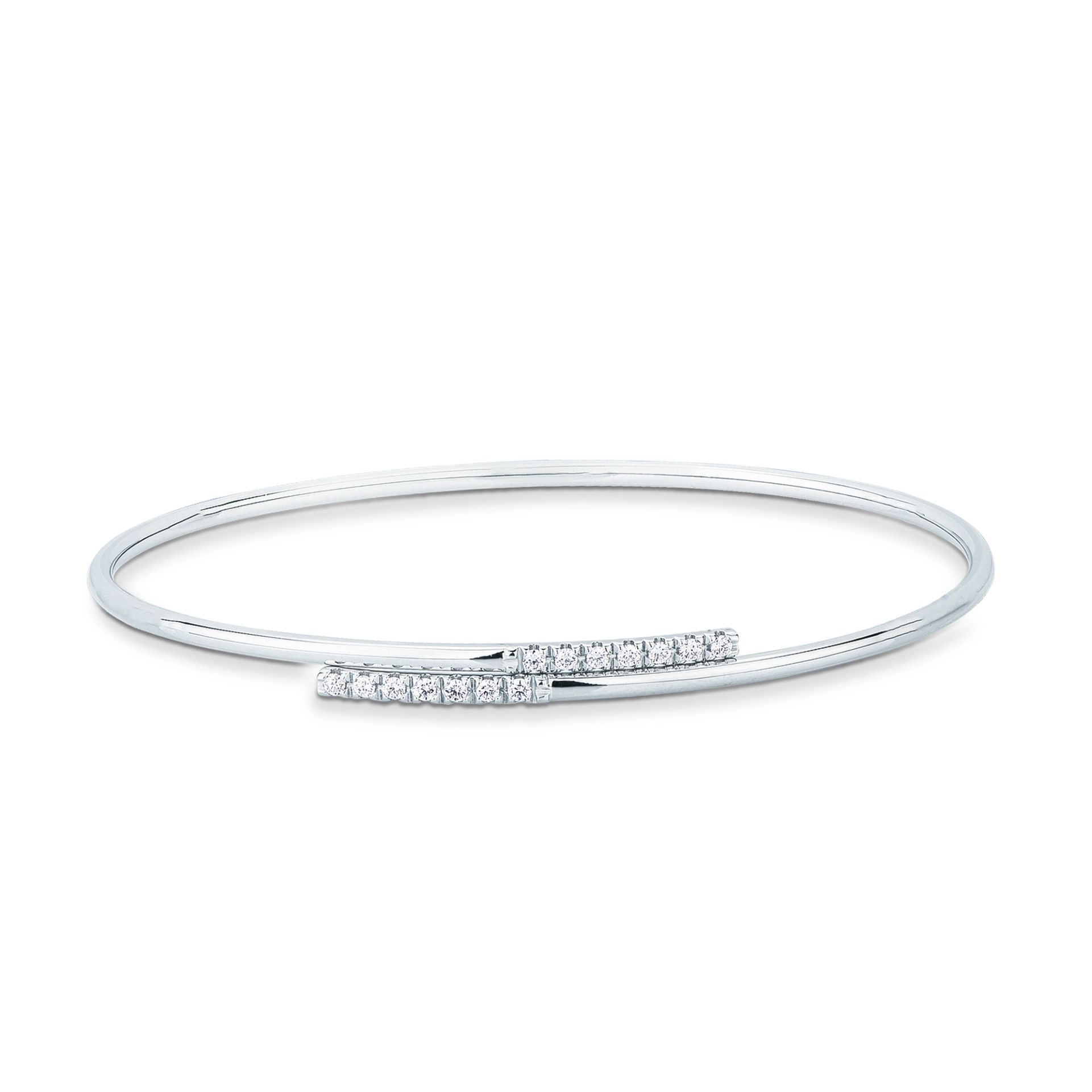 Pulsera con diamante en oro blanco