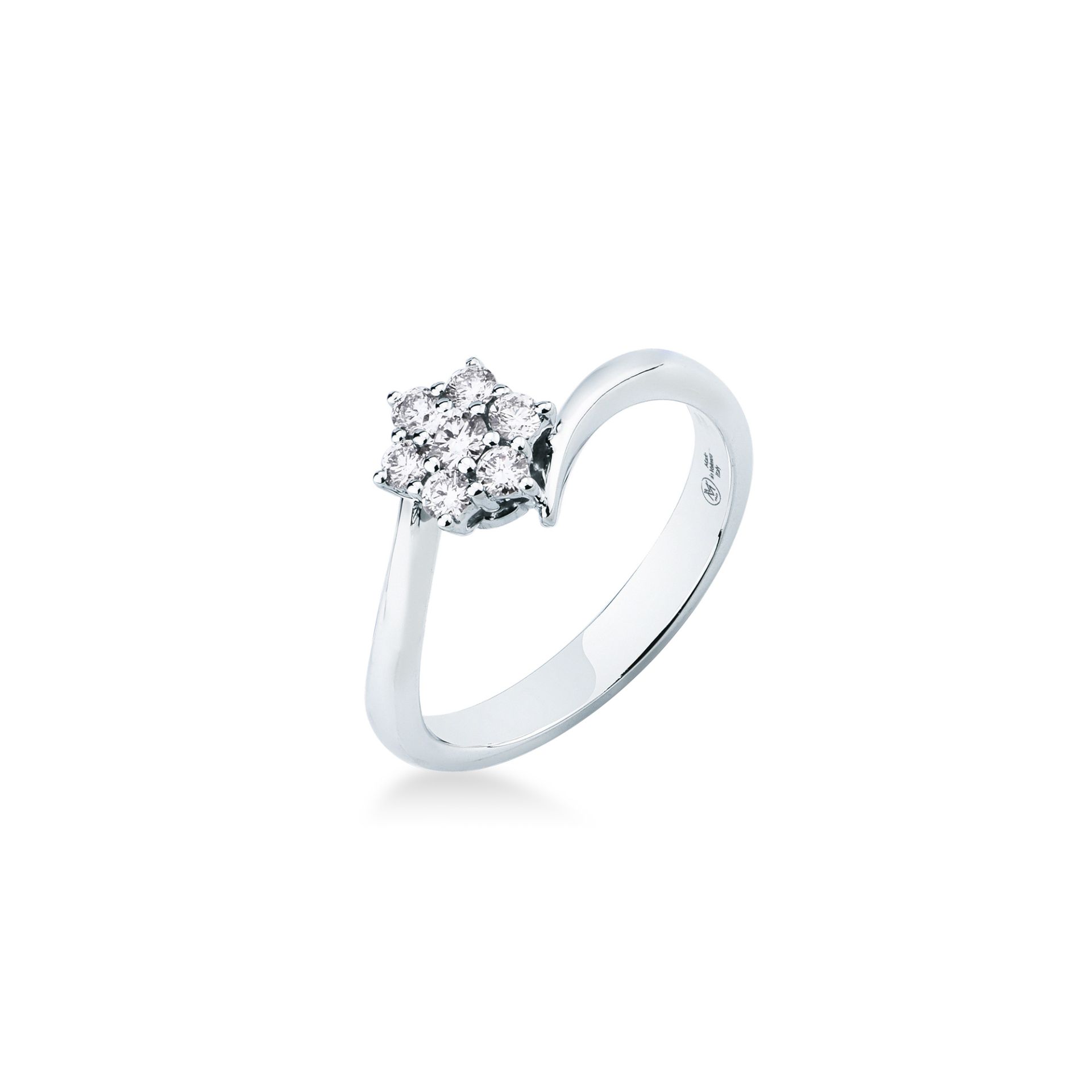 Anello con Diamante in Oro Bianco