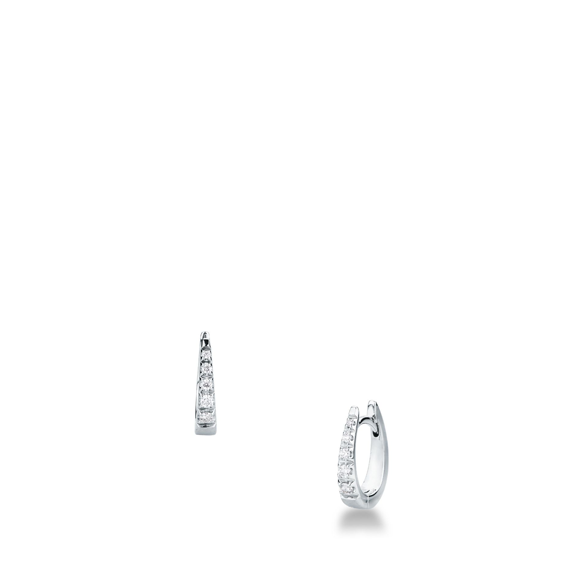 Pareja de pendientes de ballestilla con diamante en oro blanco
