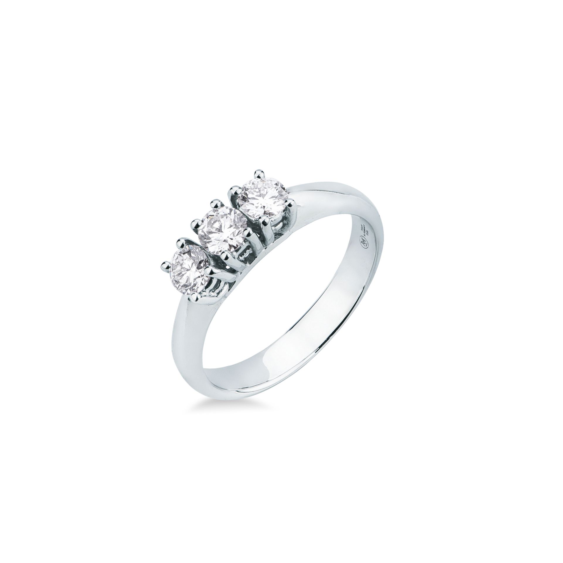 Anillo con diamante en oro blanco