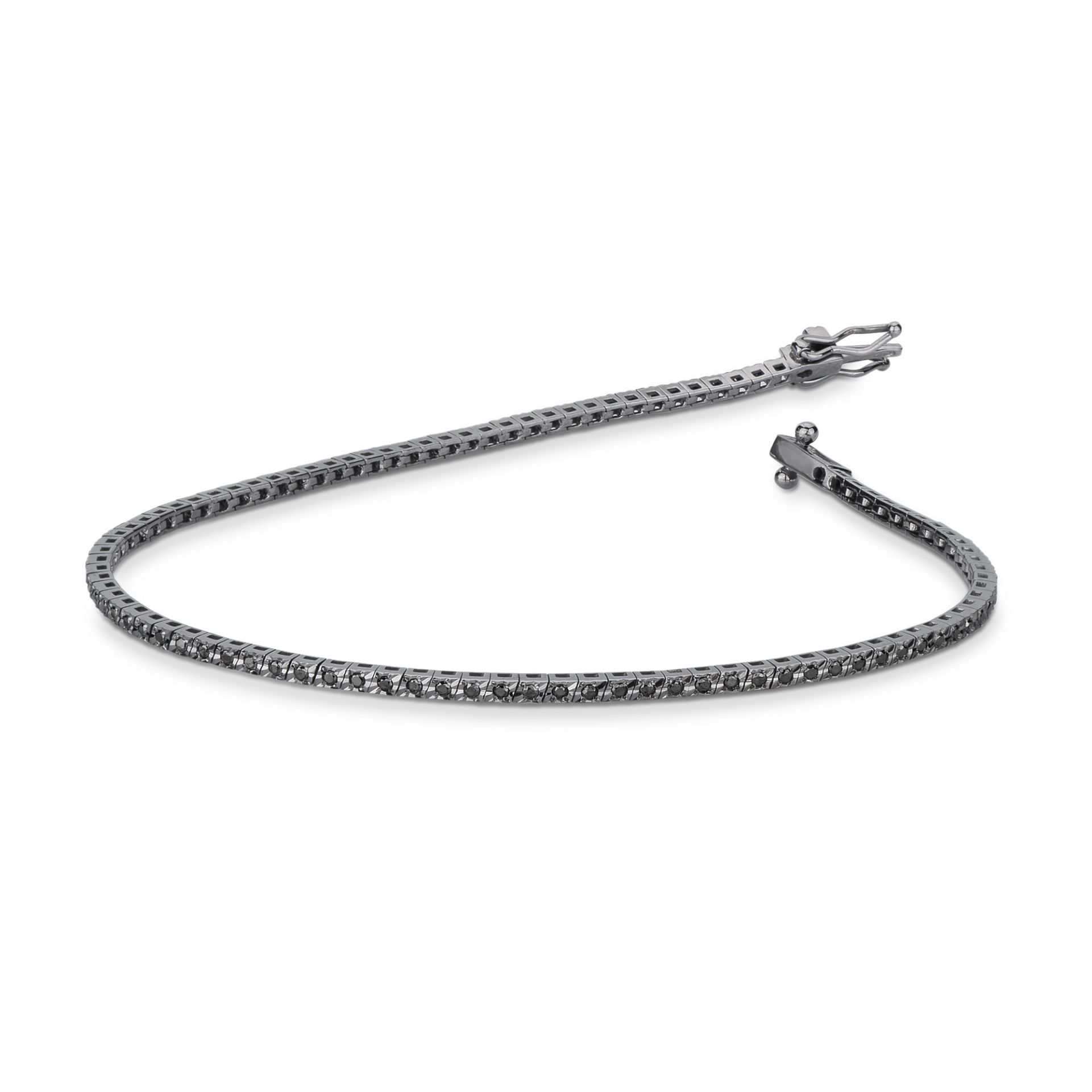 Pulsera para hombre en oro blanco con diamante negro