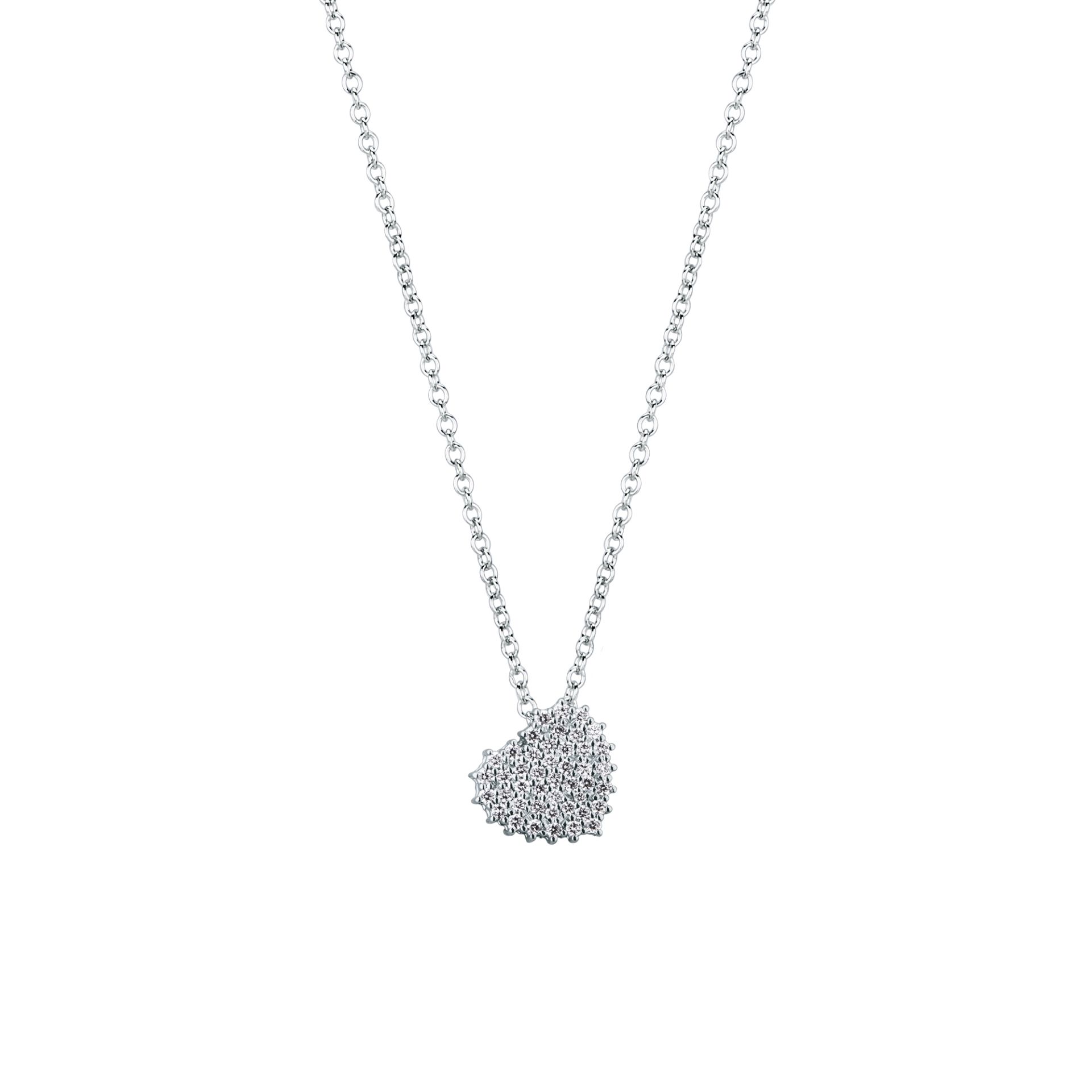 Collar con diamante en oro blanco