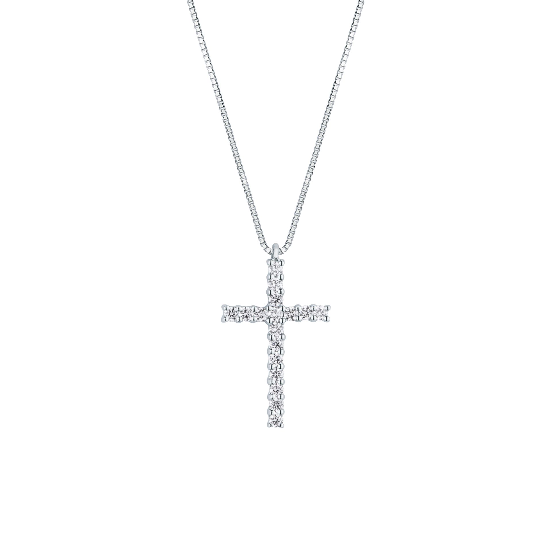 Collar con diamante en oro blanco