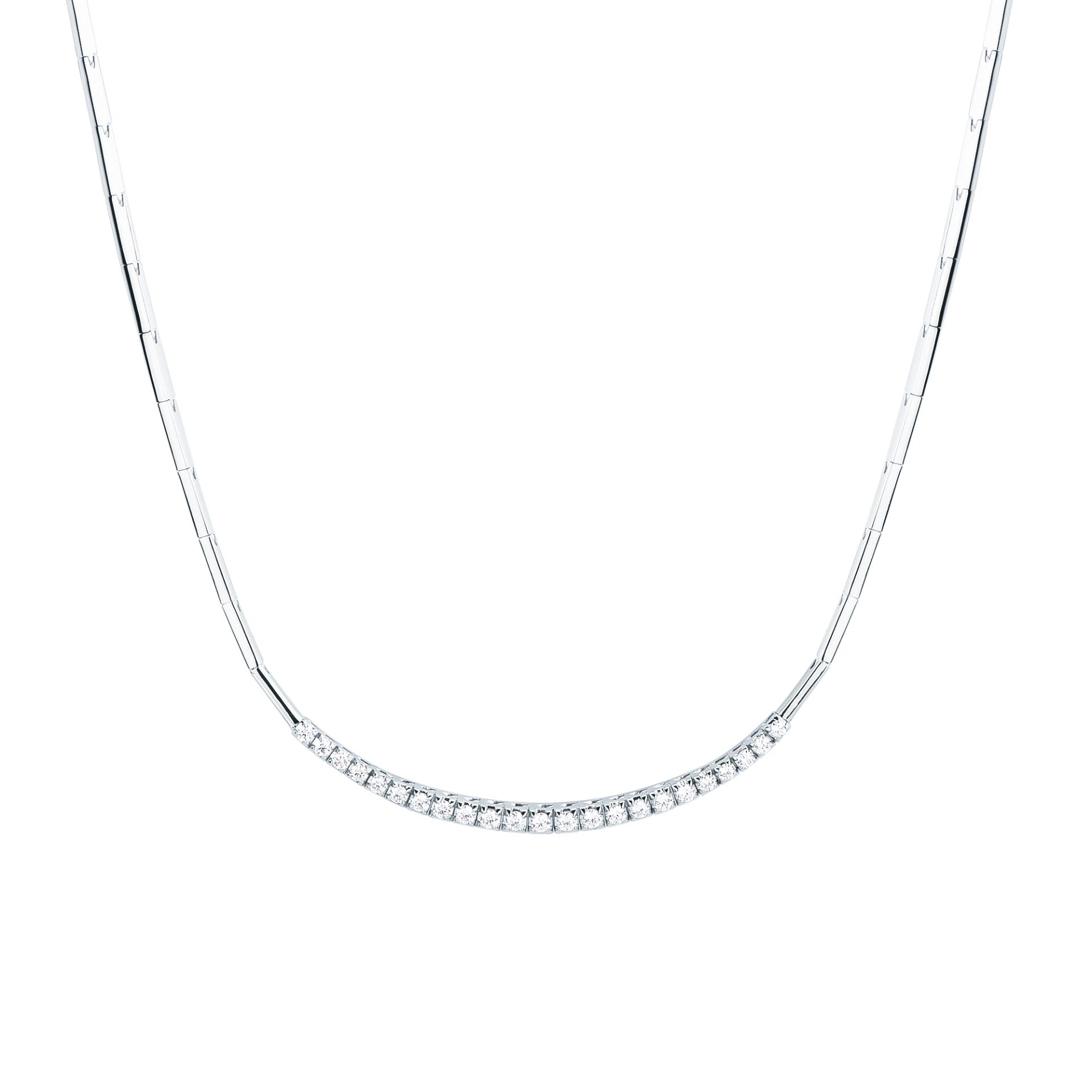 Collar con diamante en oro blanco