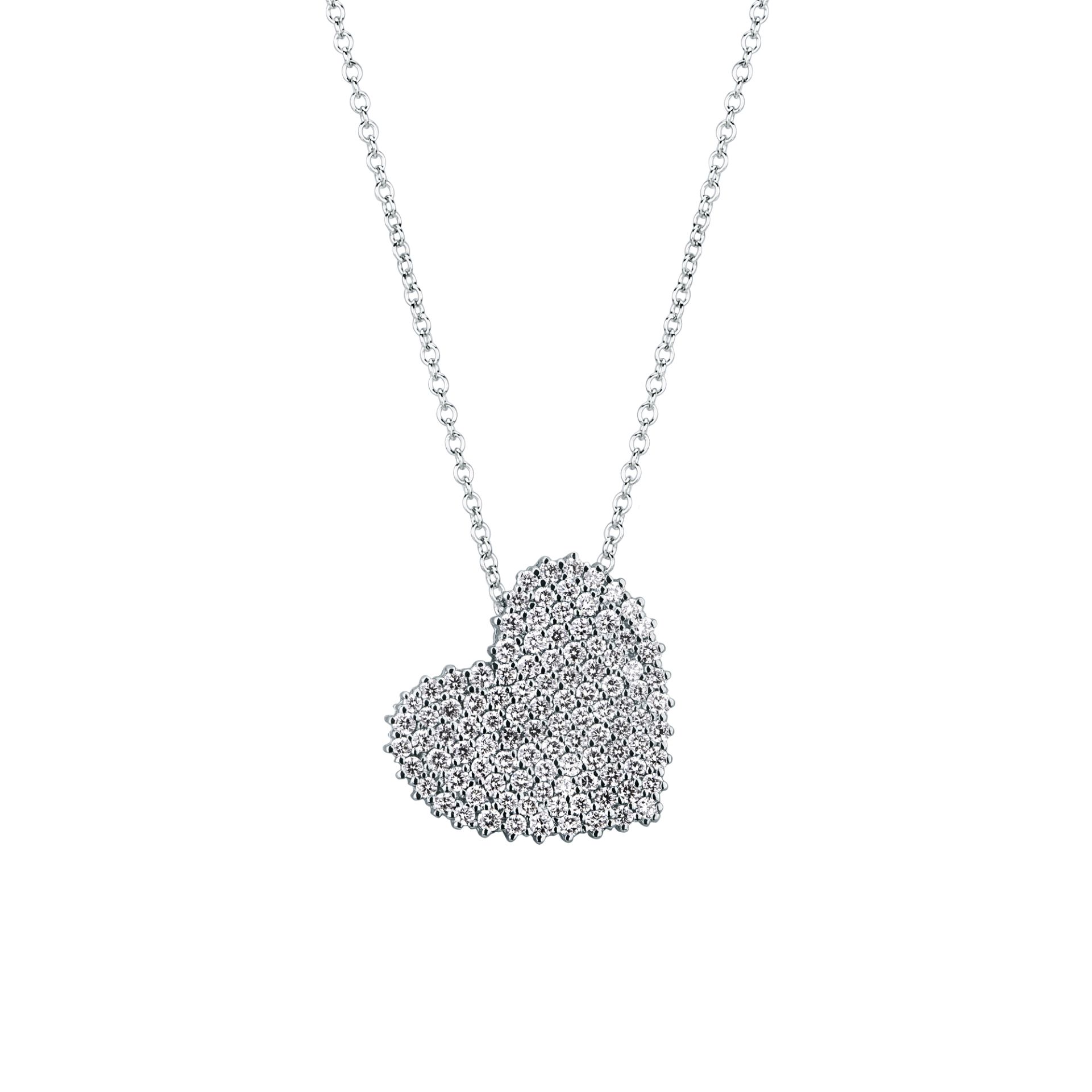 Collar con diamante en oro blanco