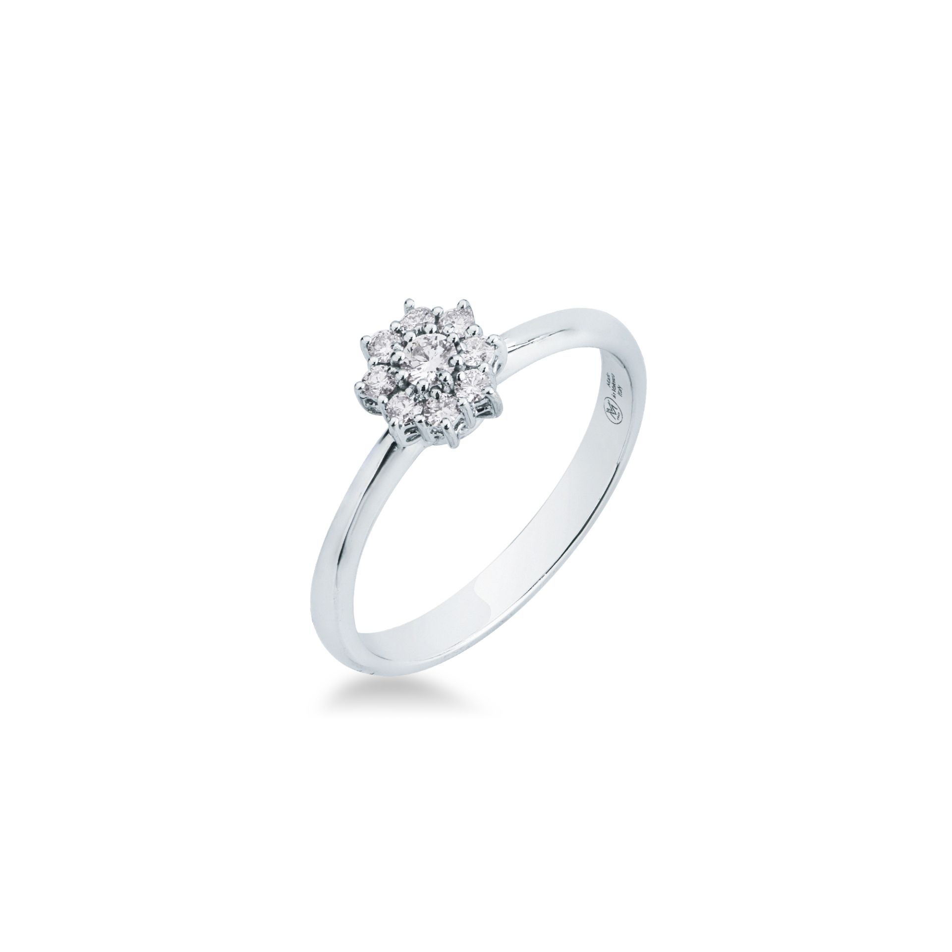 Anello con Diamante in Oro Bianco