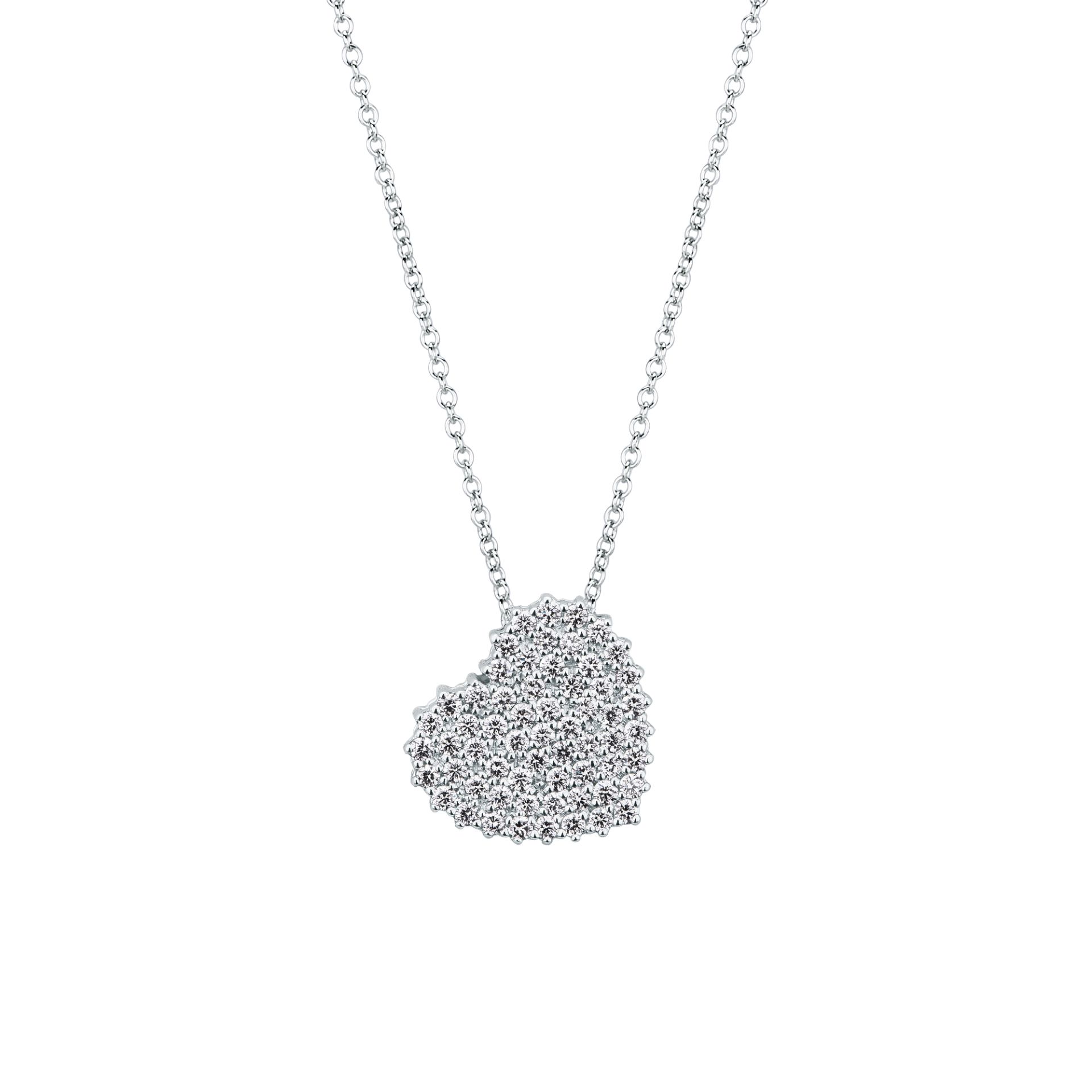 Collar con diamante en oro blanco