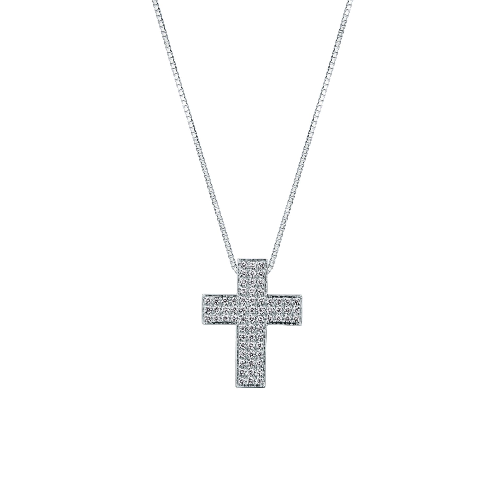 Collar con diamante en oro blanco