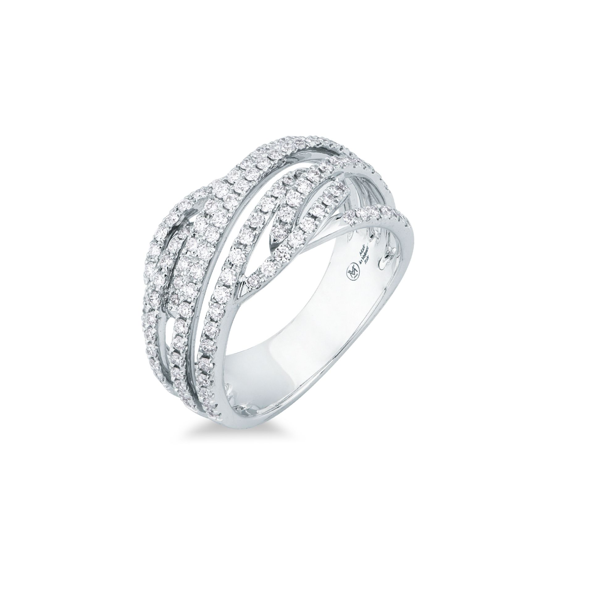 Anillo con diamante en oro blanco