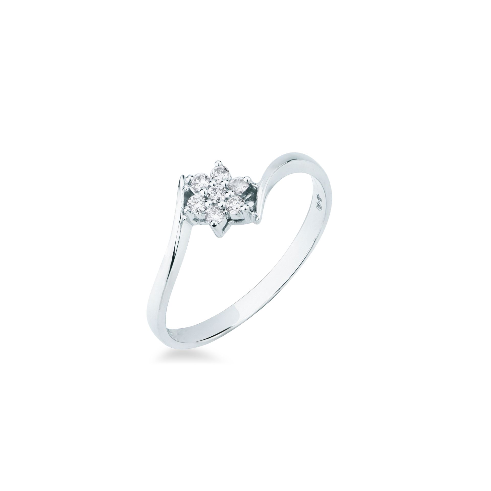 Anillo con diamante en oro blanco