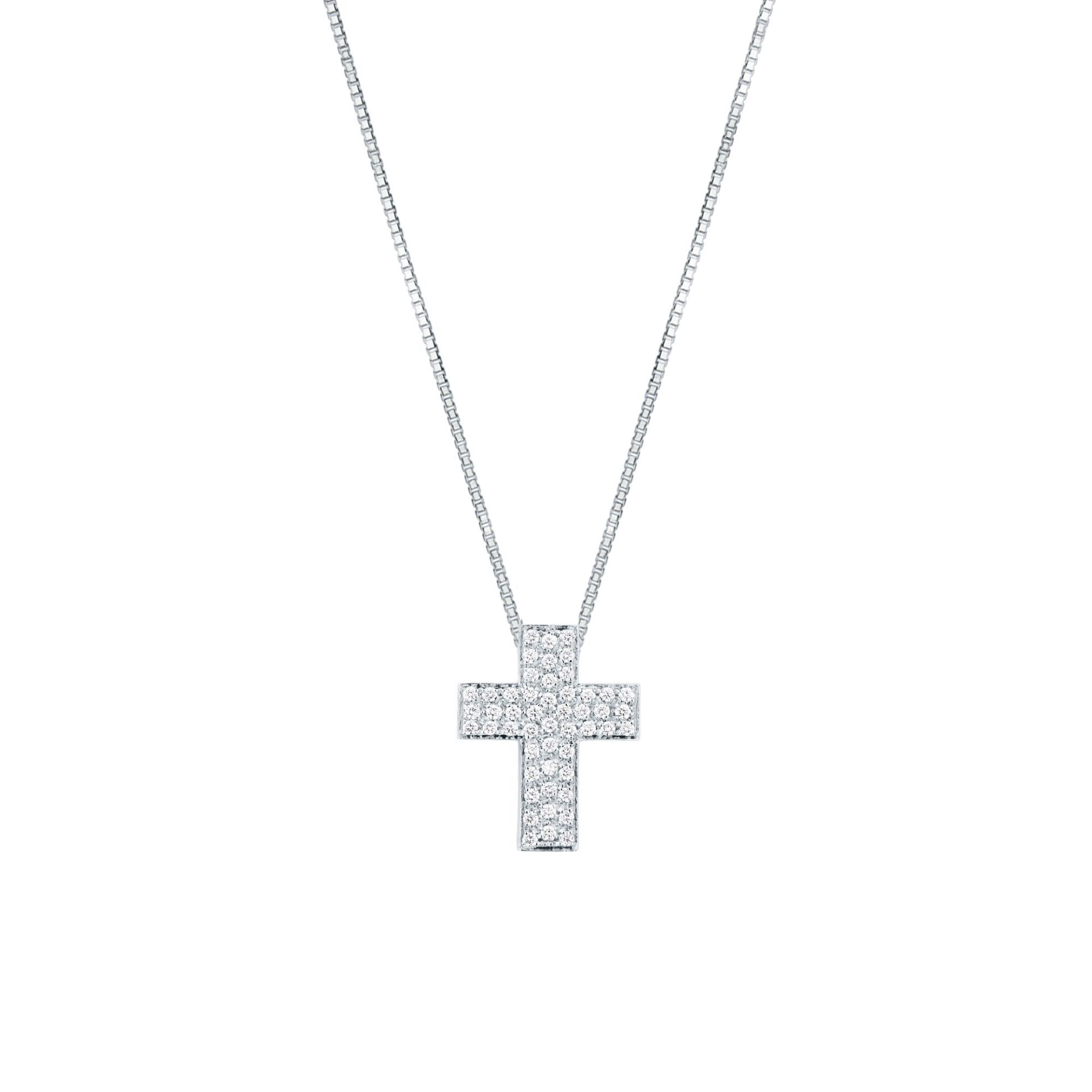 Collar con diamante en oro blanco