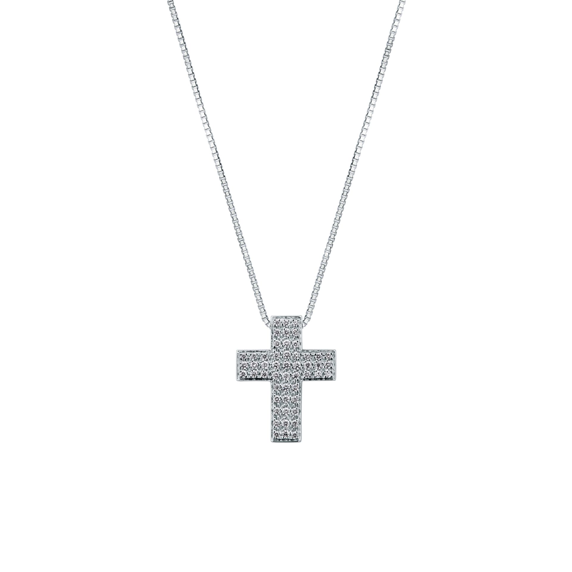 Collar con diamante en oro blanco