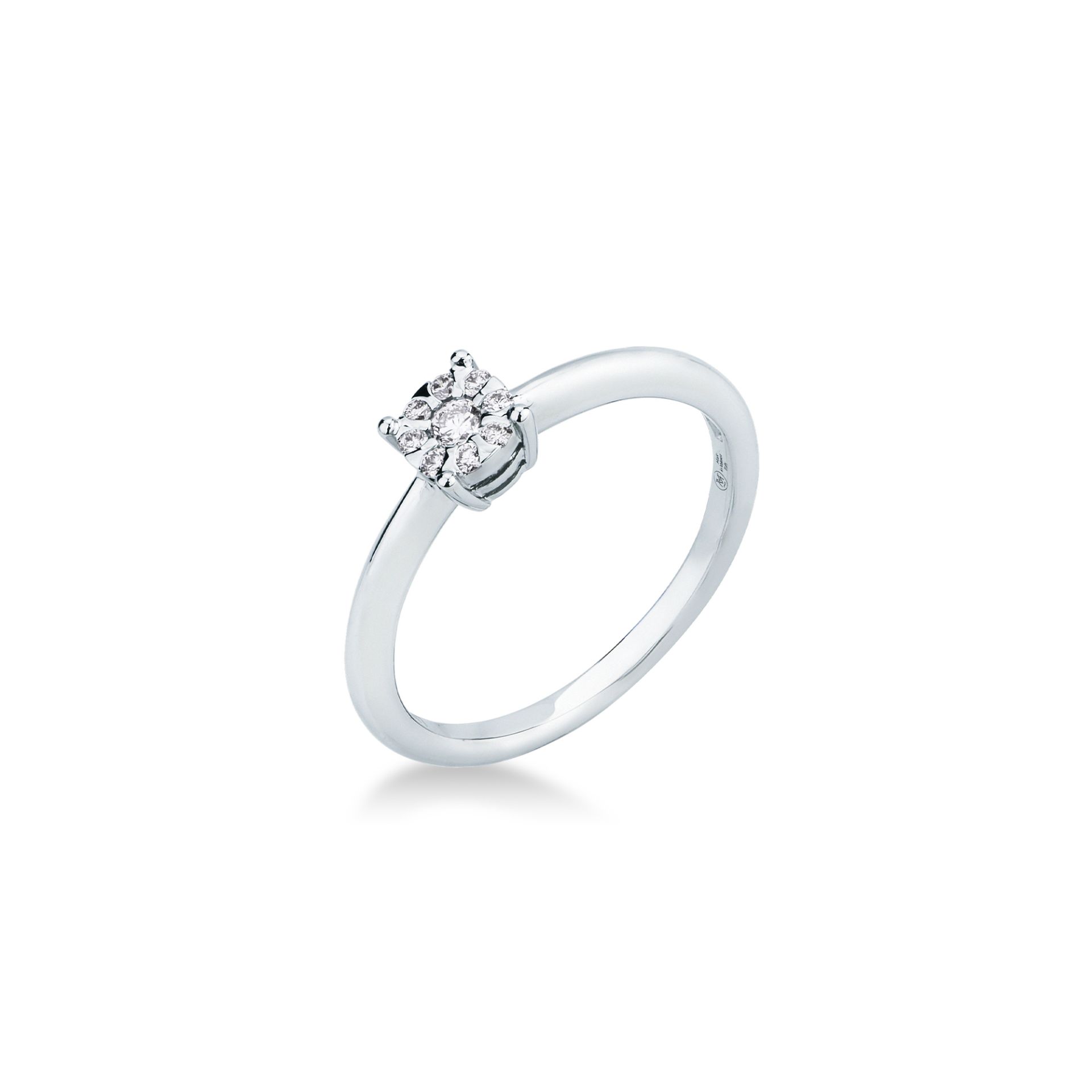 Anello con Diamante in Oro Bianco