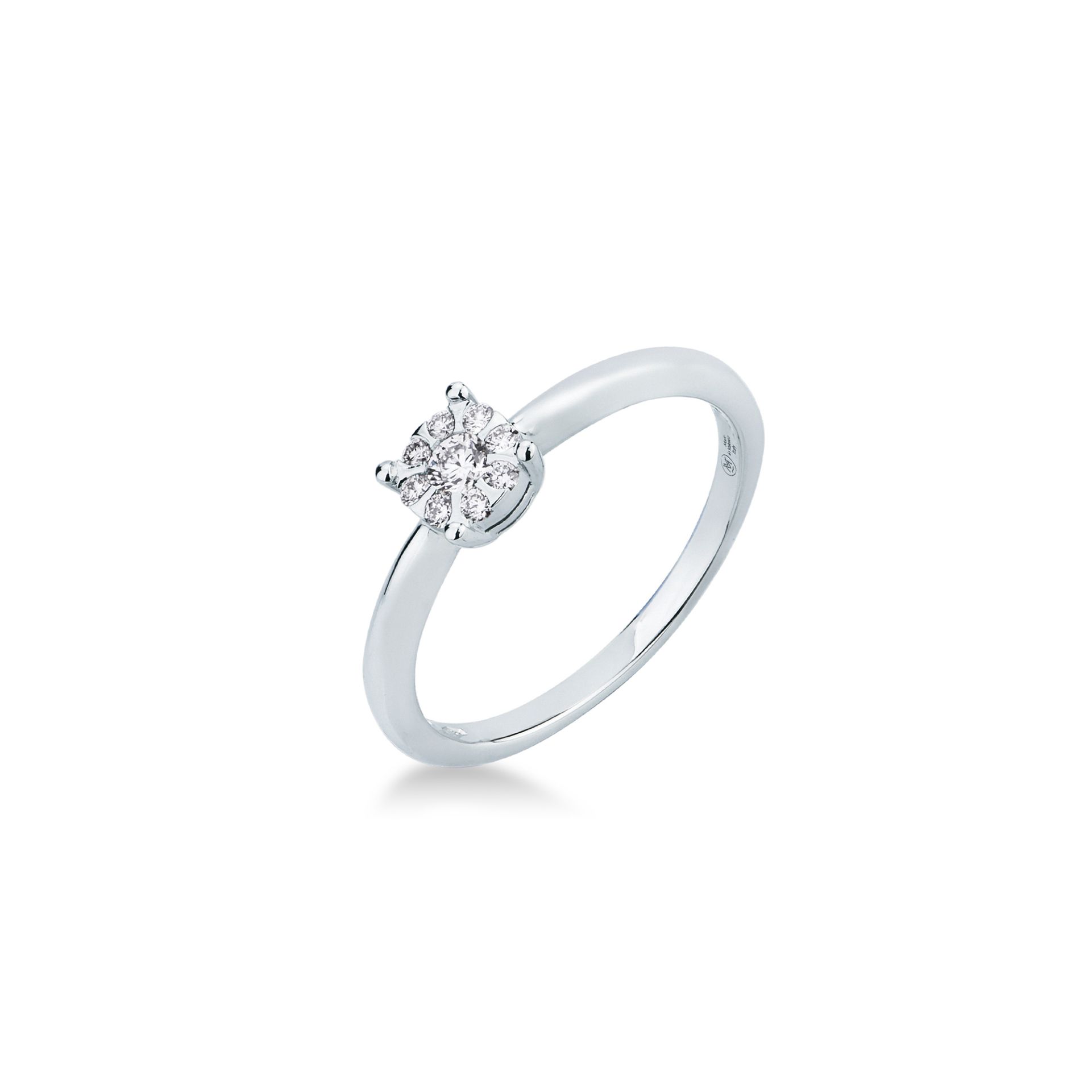 Anello con Diamante in Oro Bianco