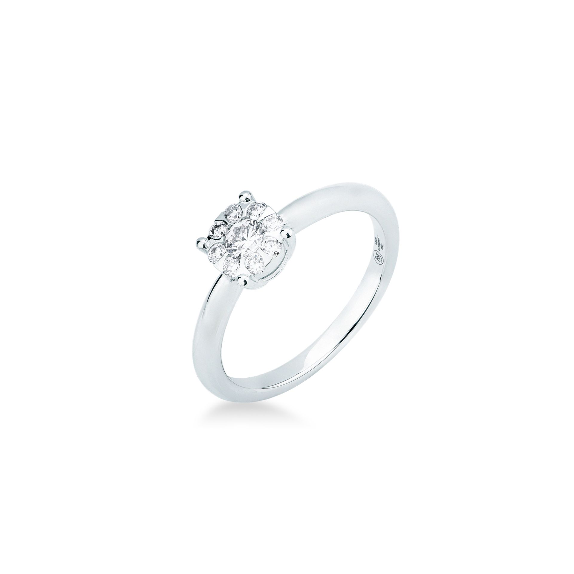 Anello con Diamante in Oro Bianco
