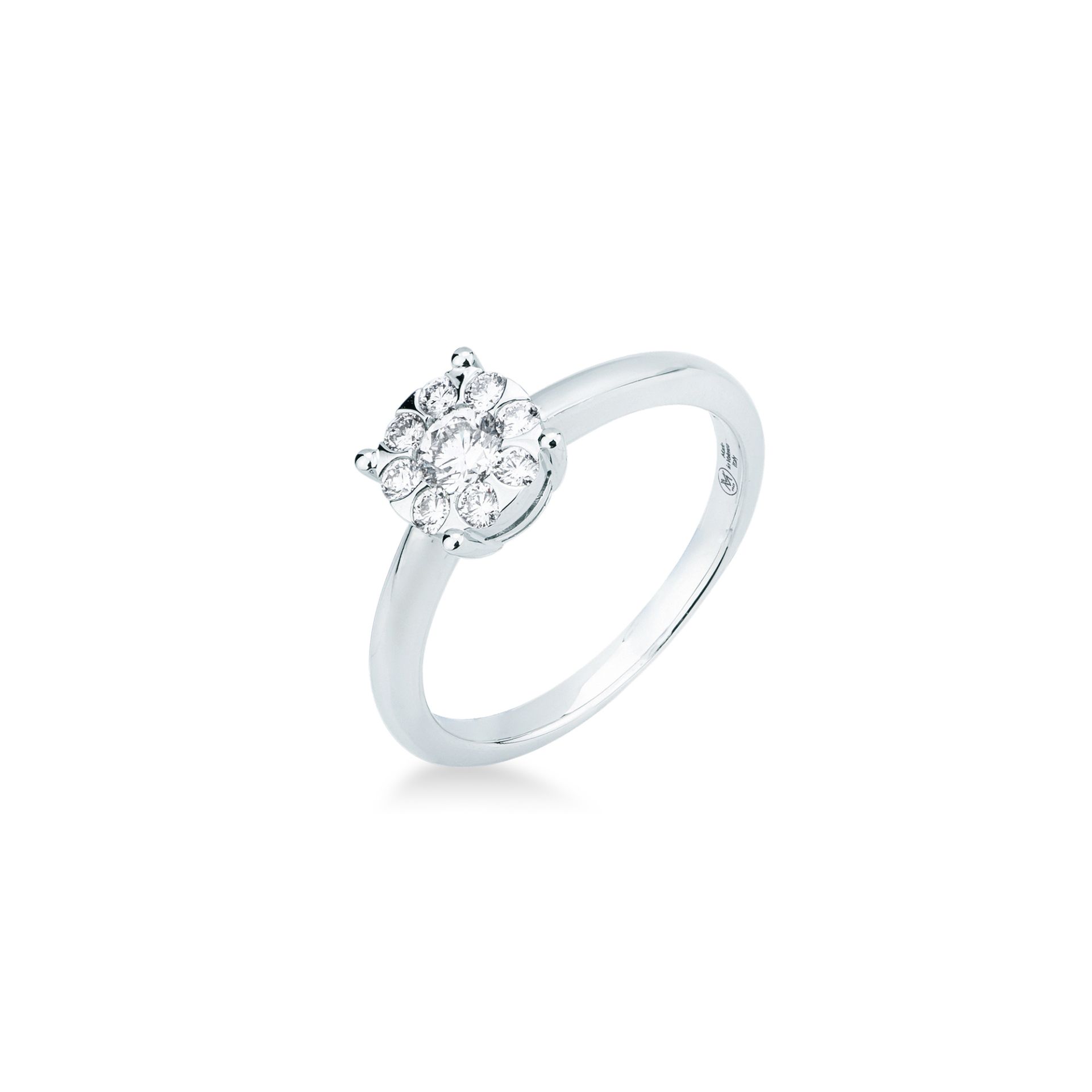 Anello con Diamante in Oro Bianco