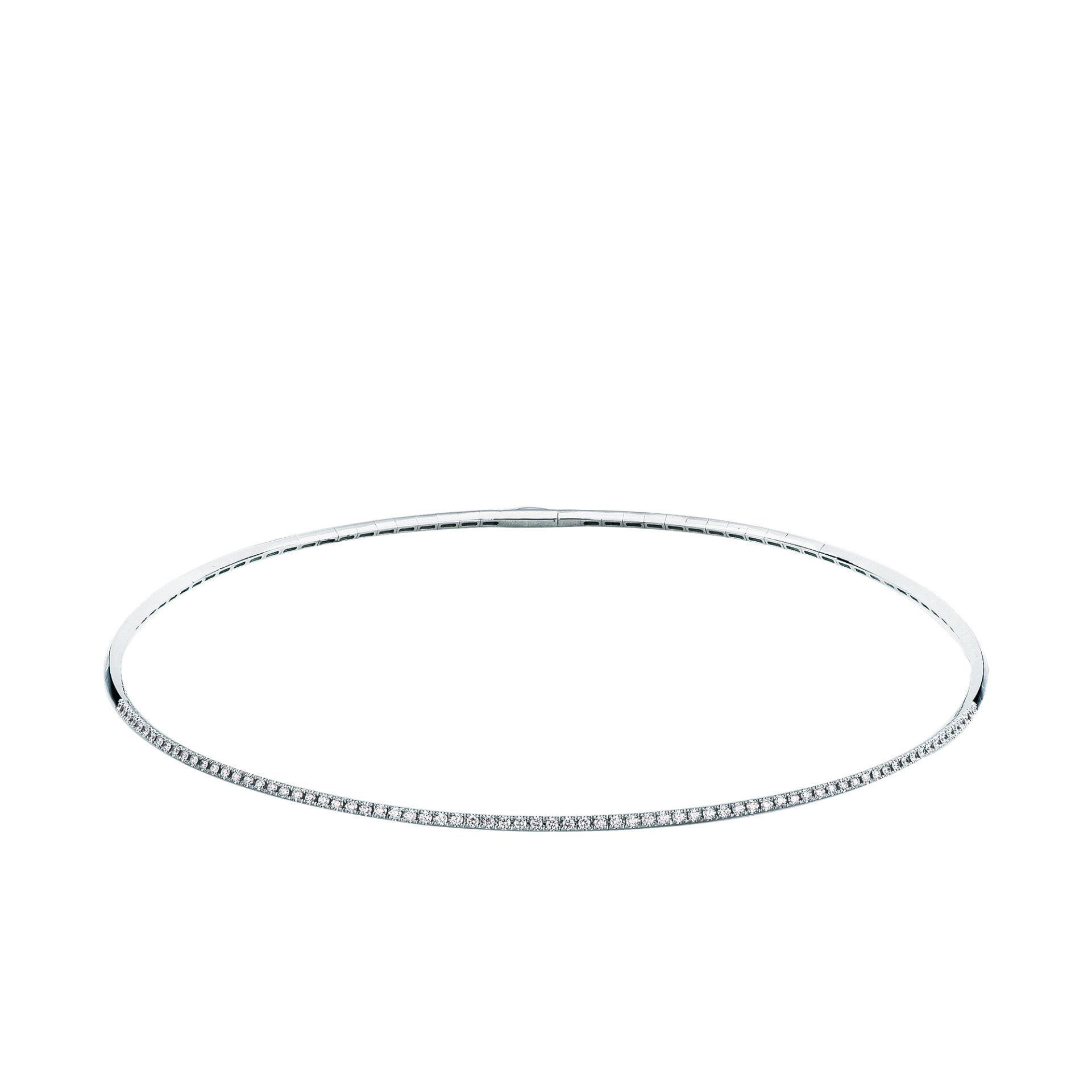 Necklace with diamond in white gold