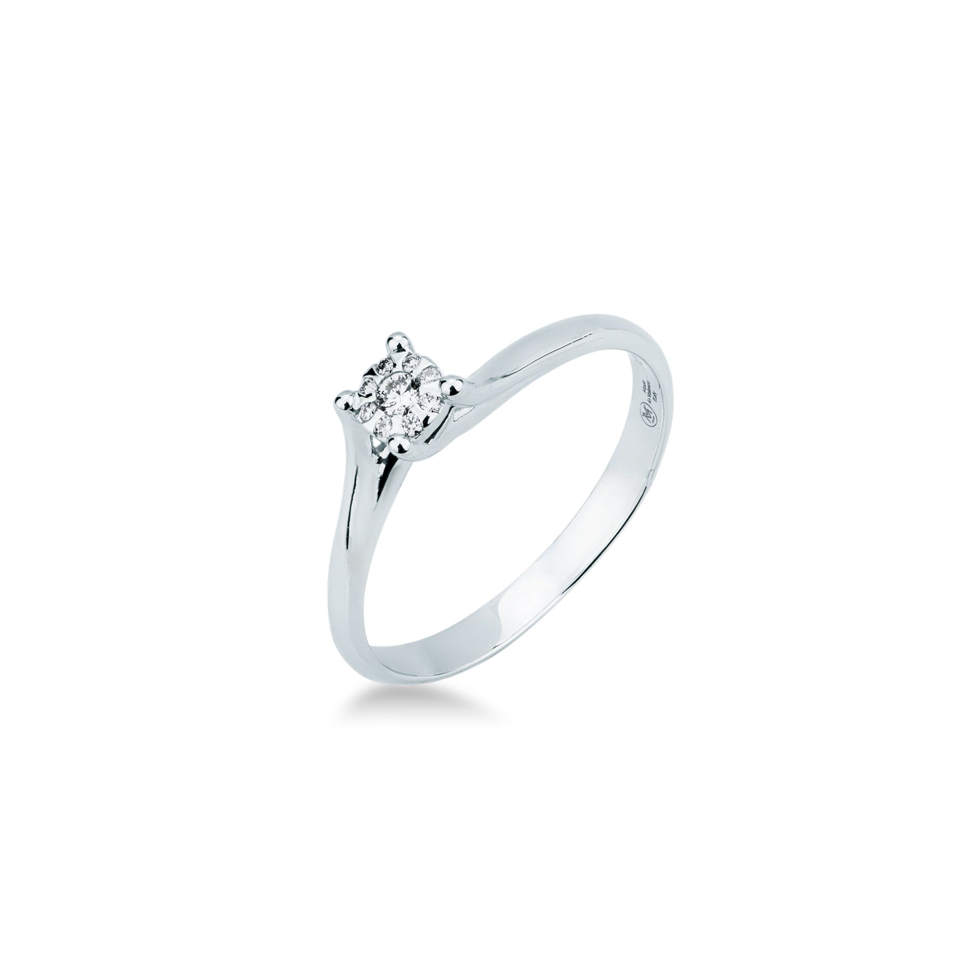 Ring with diamond in white gold