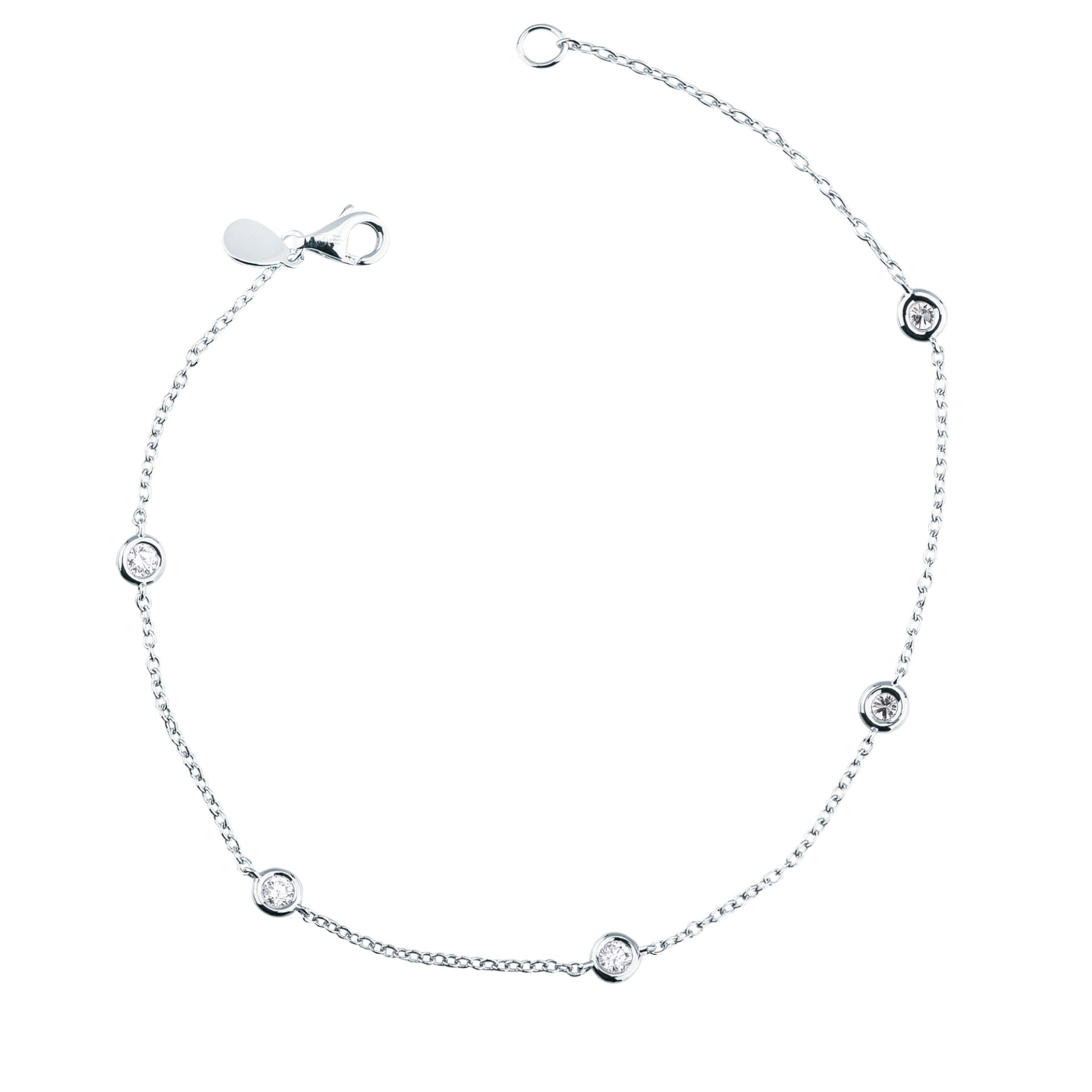 Bracelet with diamond in white gold
