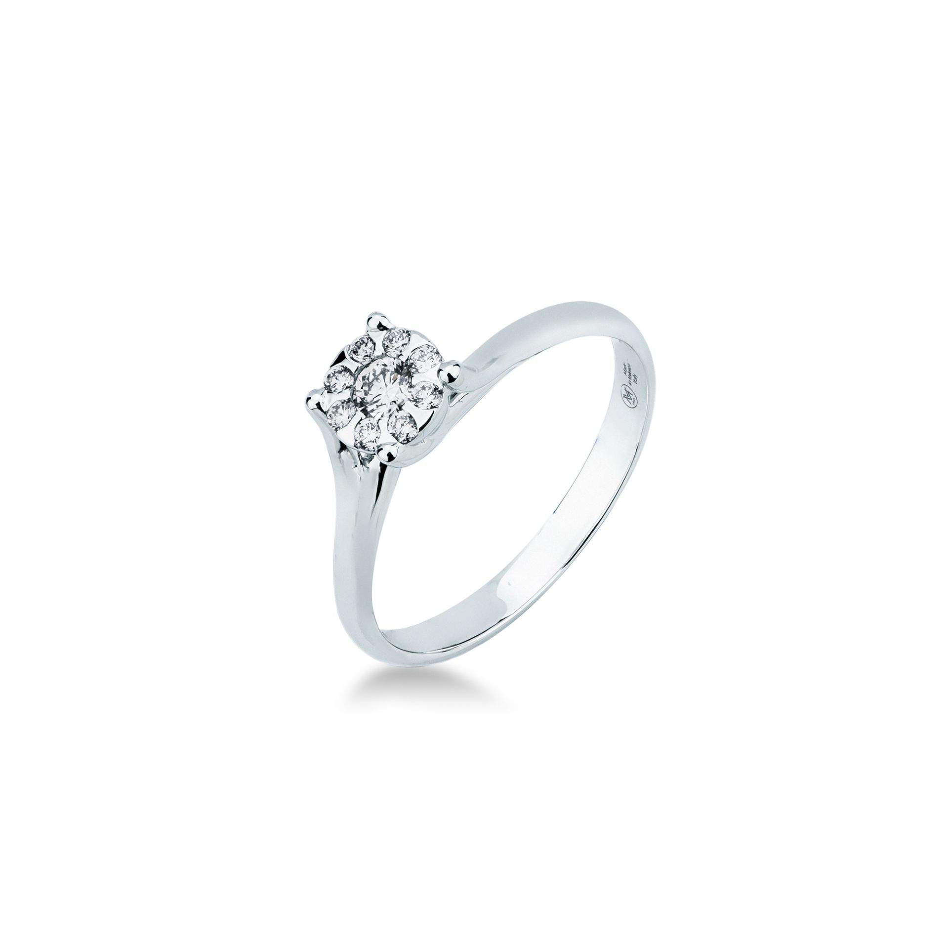 Ring with diamond in white gold