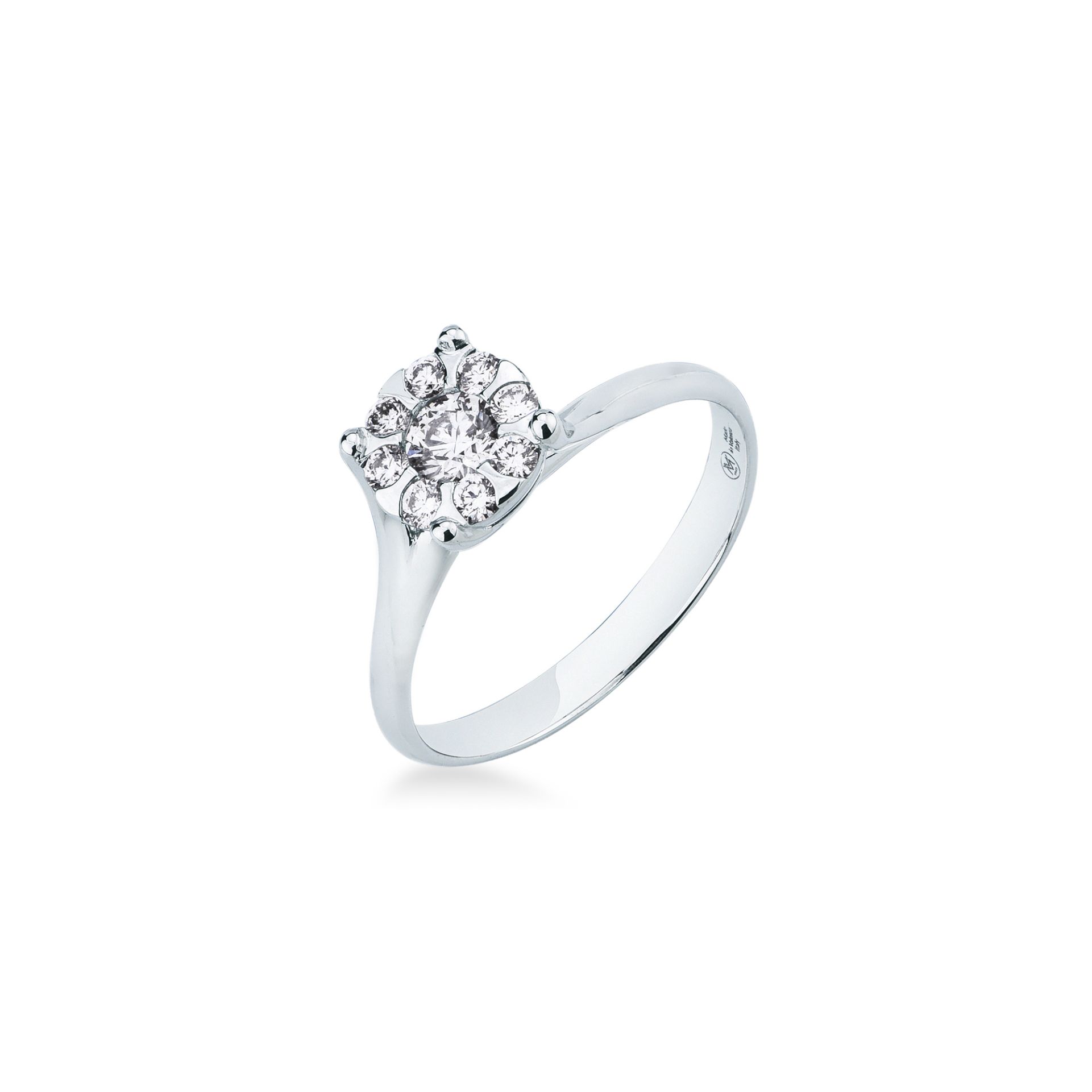 Ring with diamond in white gold