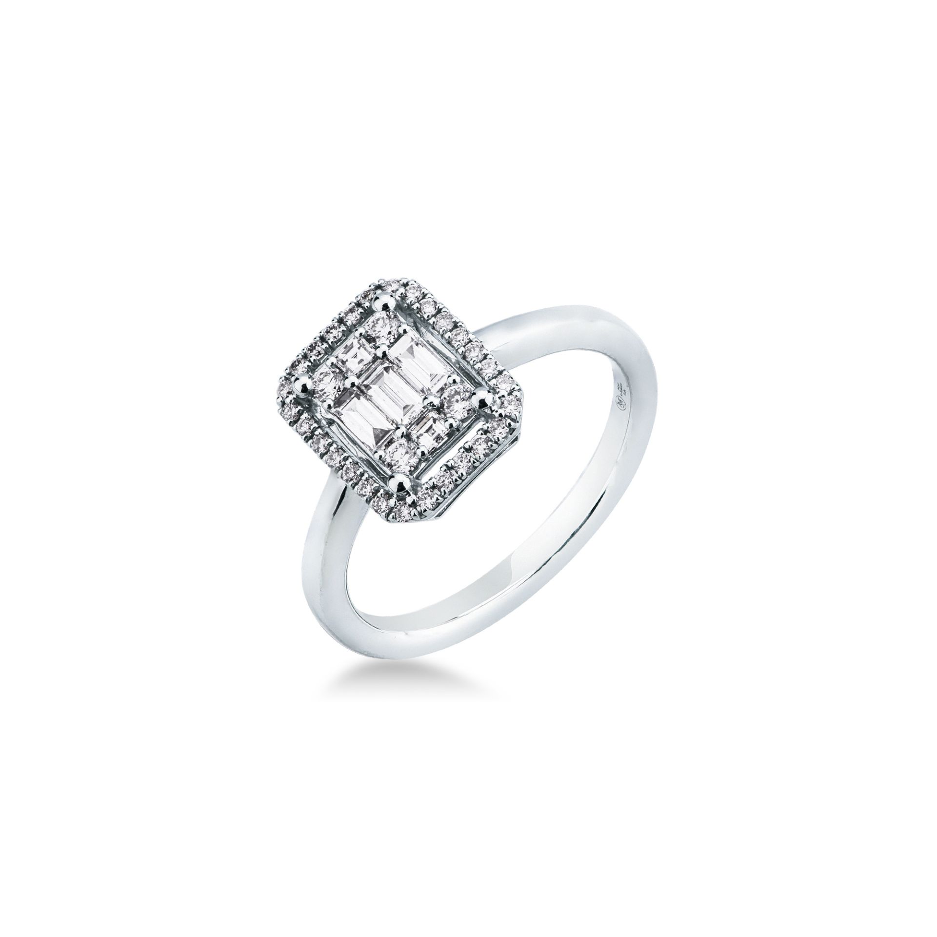 Ring with diamond in white gold