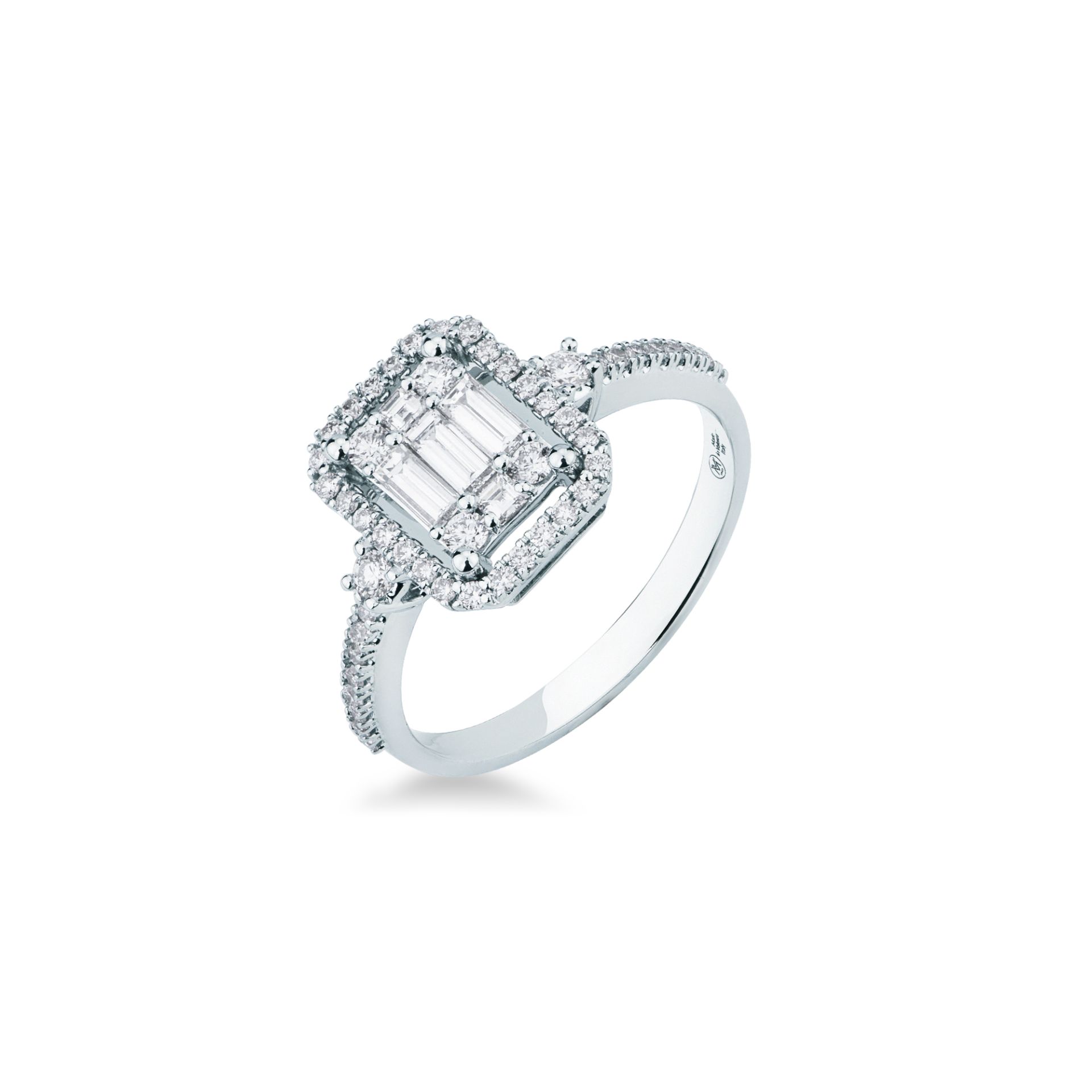 Ring with diamond in white gold